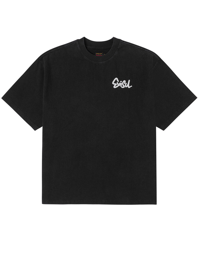 Logo and Skull Seagull Print Oversized T-shirt - 1
