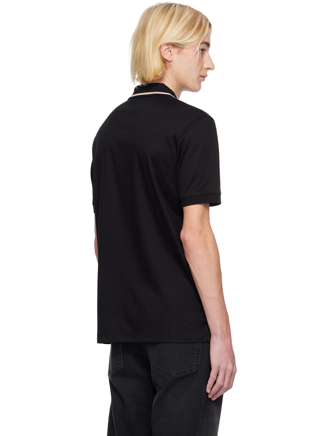 Black Slim-Fit Polo - 3