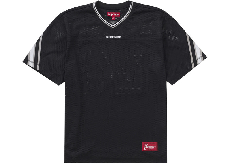 Supreme Supreme Jacquard Rib Football Jersey Black outlook