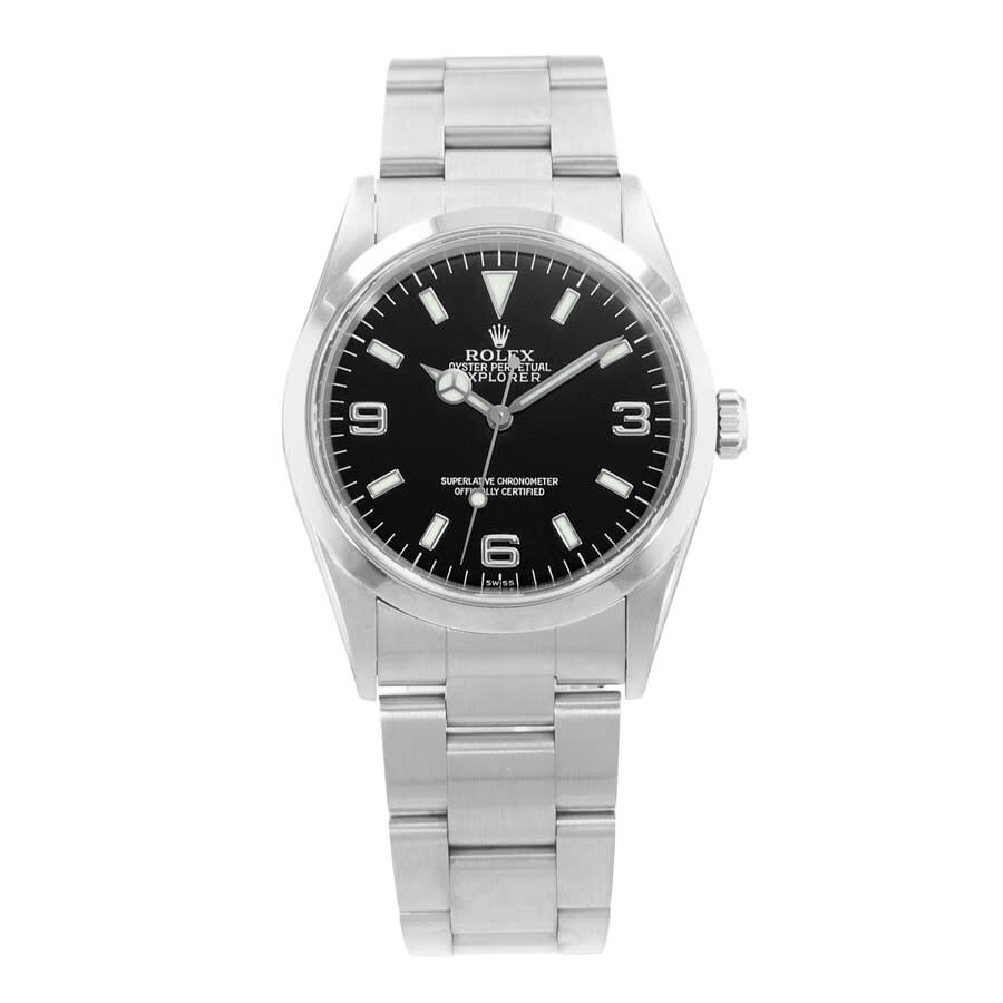 Pre-owned Rolex Explorer 36 Automatic Chronometer Black Dial Men's Watch 14270 BKSO - 2