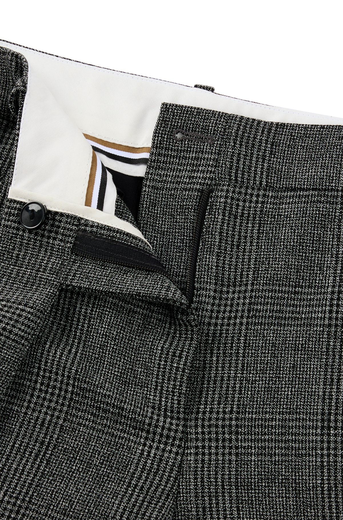 SLIM-LEG TROUSERS IN CHECKED STRETCH FABRIC - 6