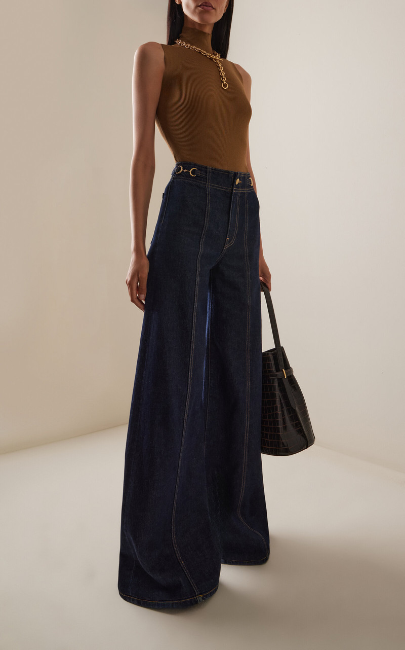 ULLA JOHNSON The Delphine High Rise Cotton Jeans dark wash outlook