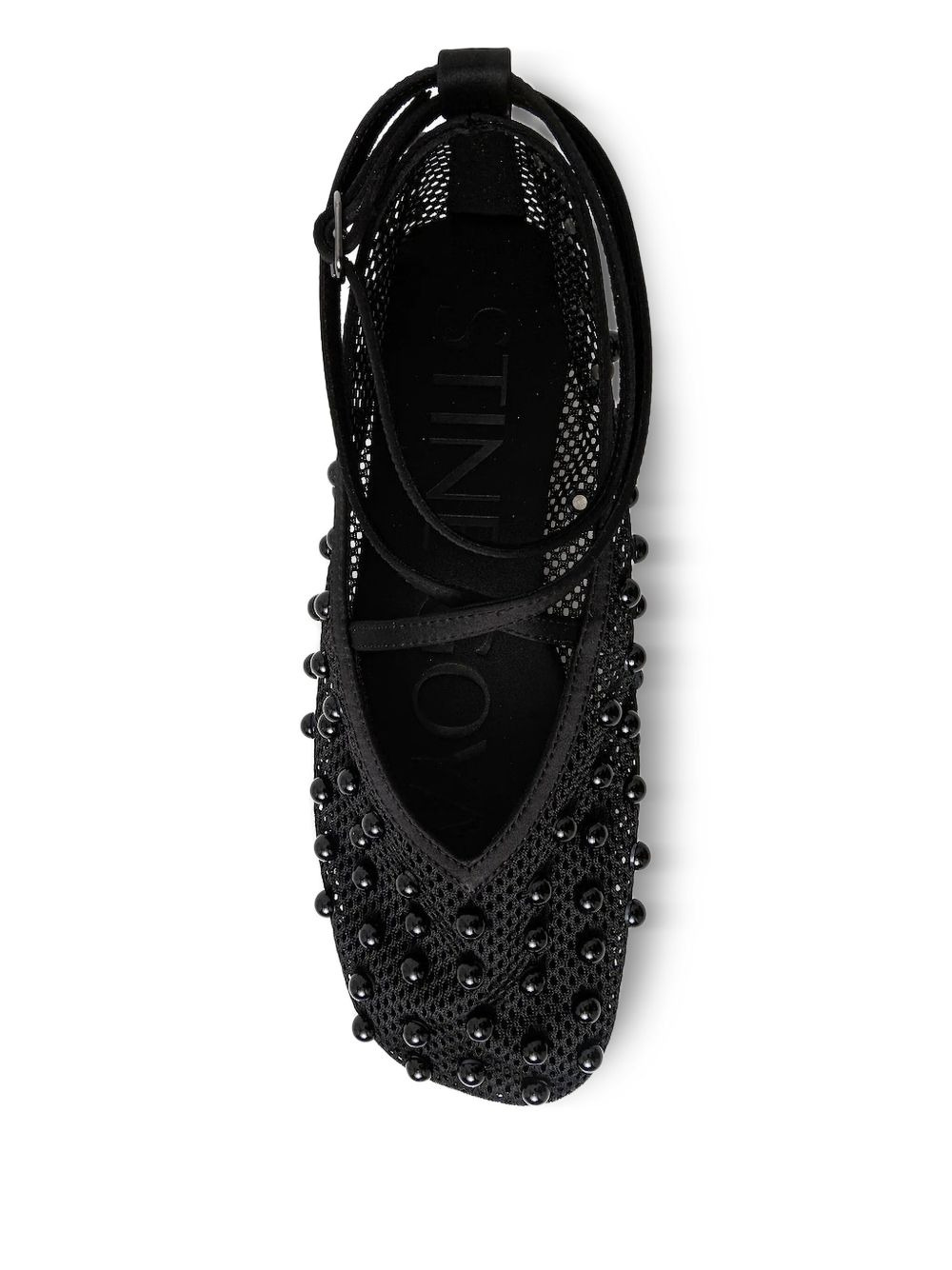 bead-embellished mesh ballet flats - 3
