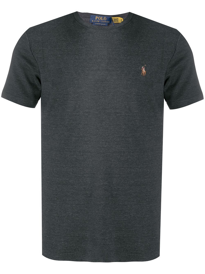 embroidered logo plain T-shirt 1