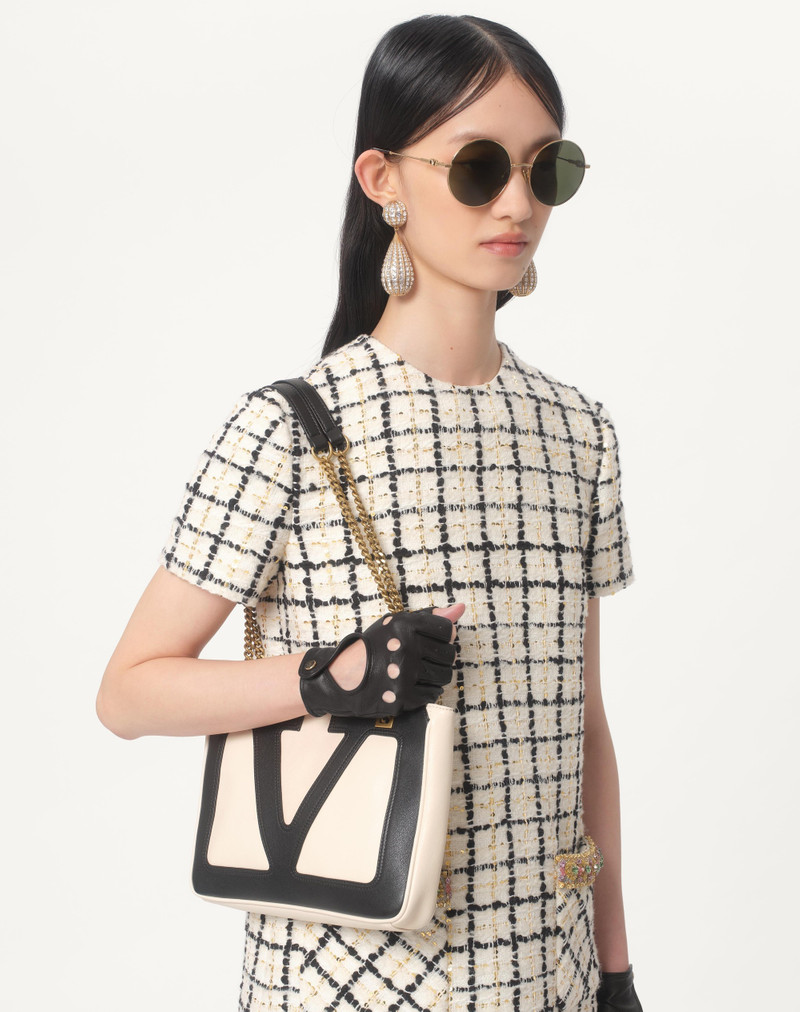 EMBROIDERED SHORT DRESS IN TWEED CHECK PAILETTES 3