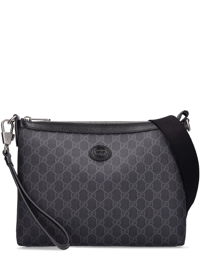 Retro GG printed messenger bag - 1