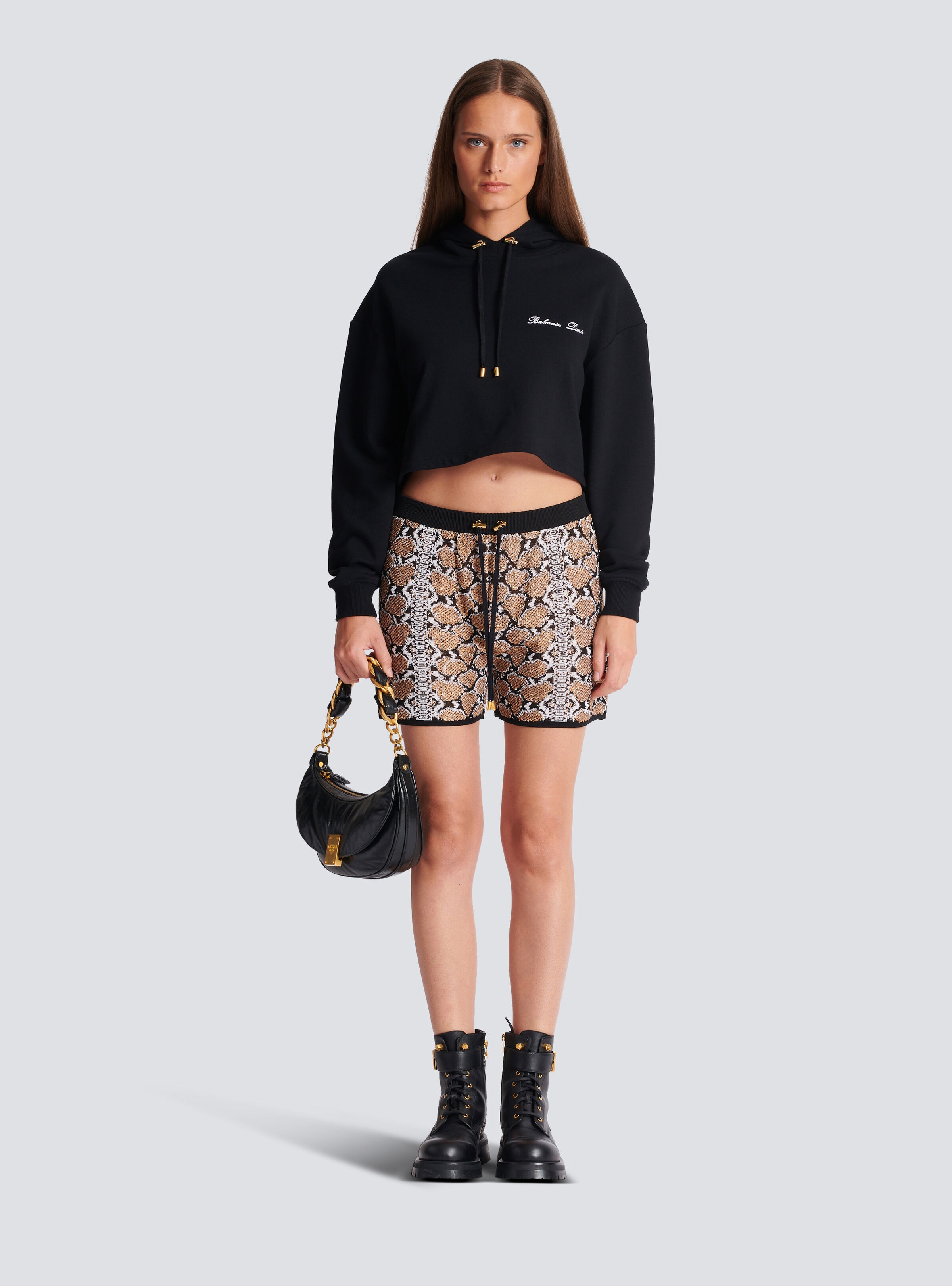 Snakeskin knit shorts - 2