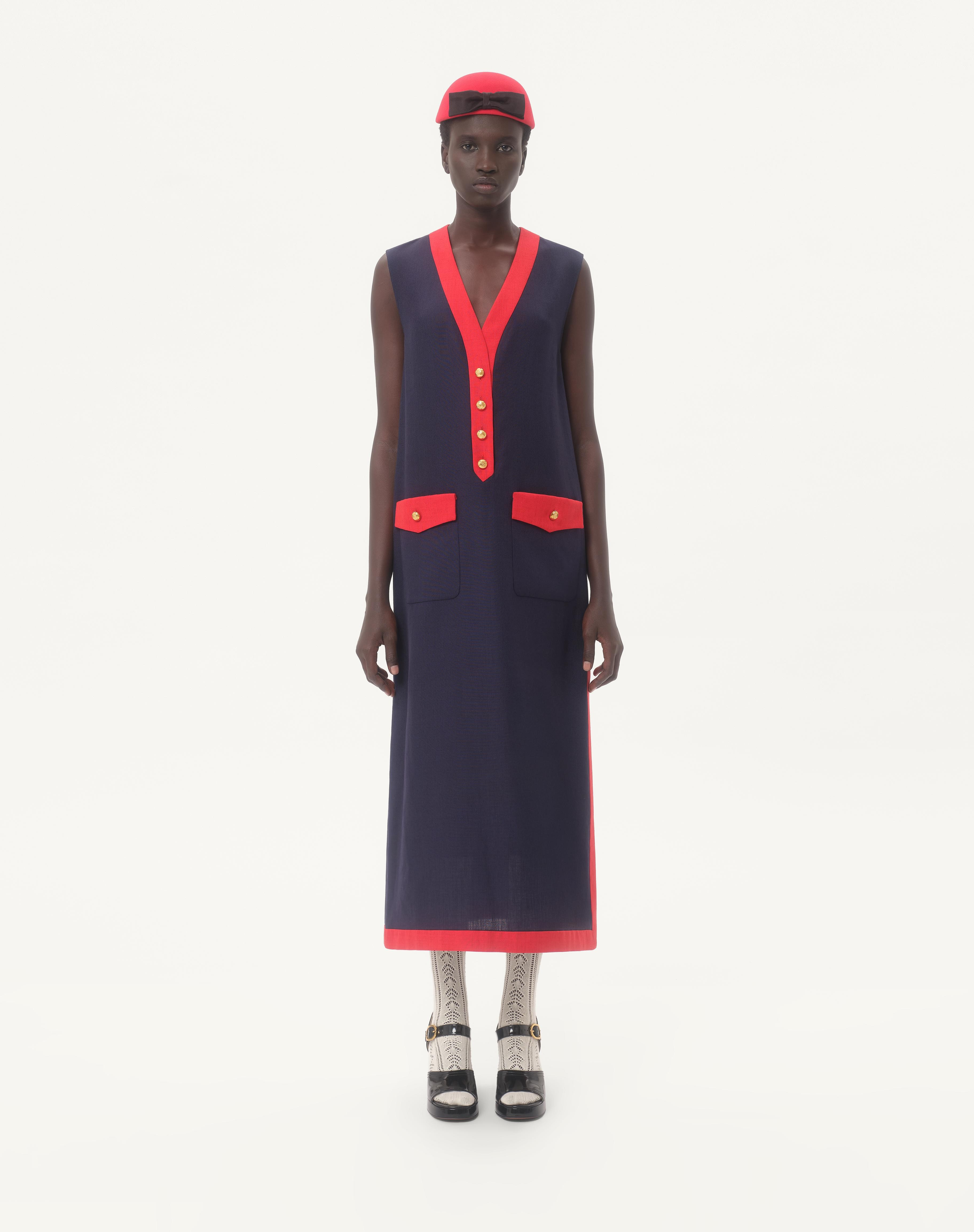 VISCOSE LINEN MIDI DRESS - 4