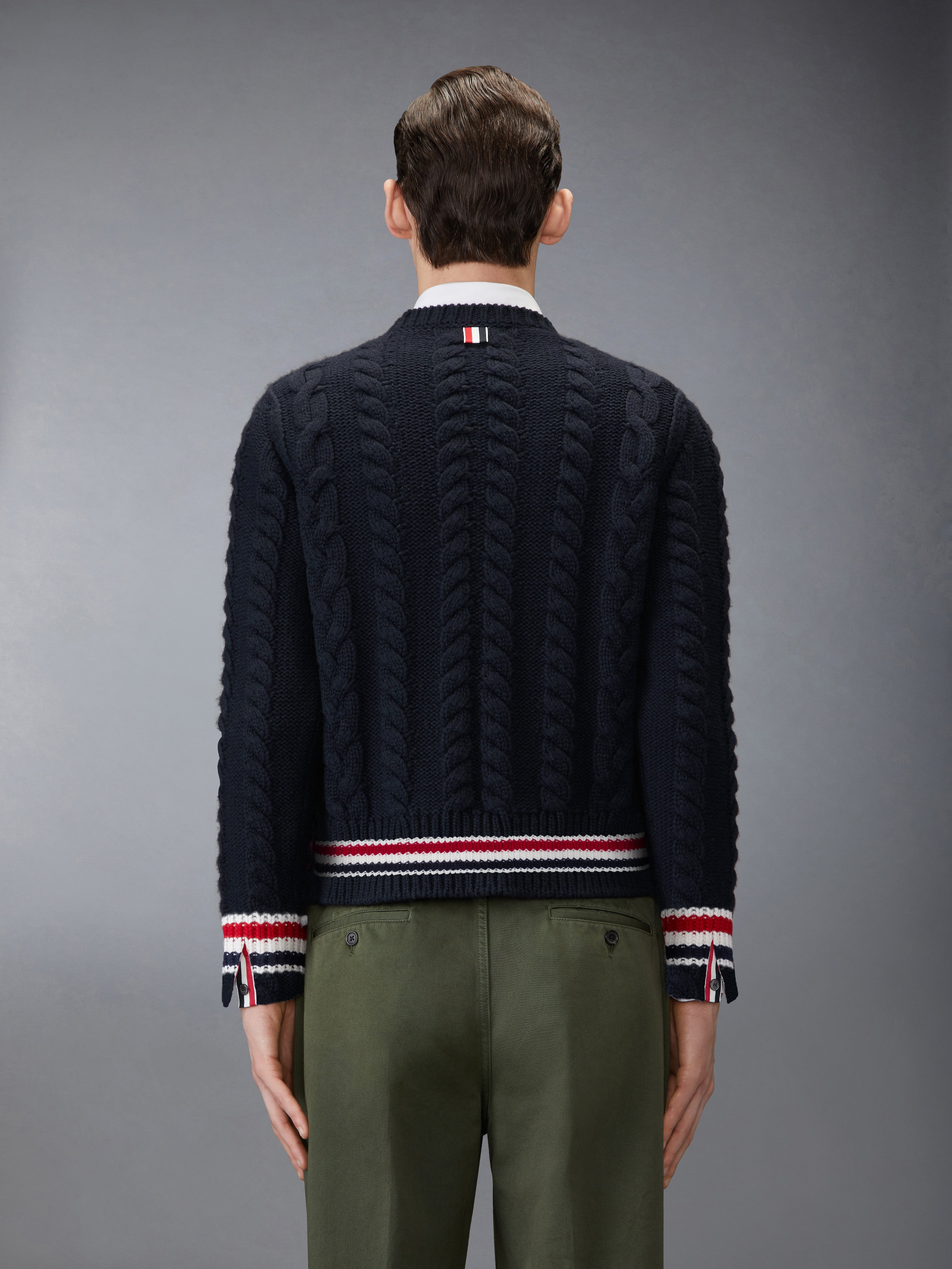 ARAN CABLE STITCH MERINO WOOL PULLOVER - 3