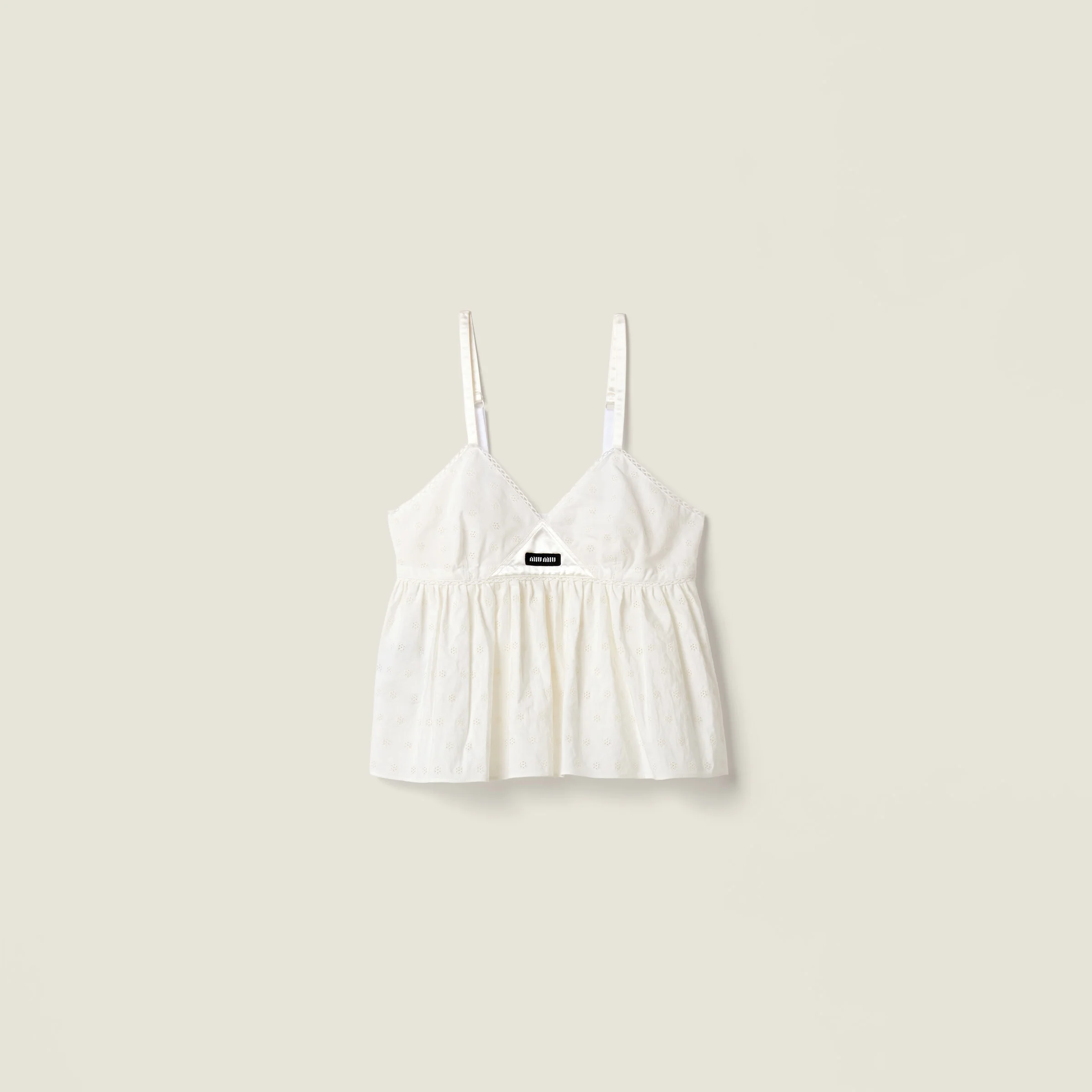 Slubbed eyelet poplin top - 1