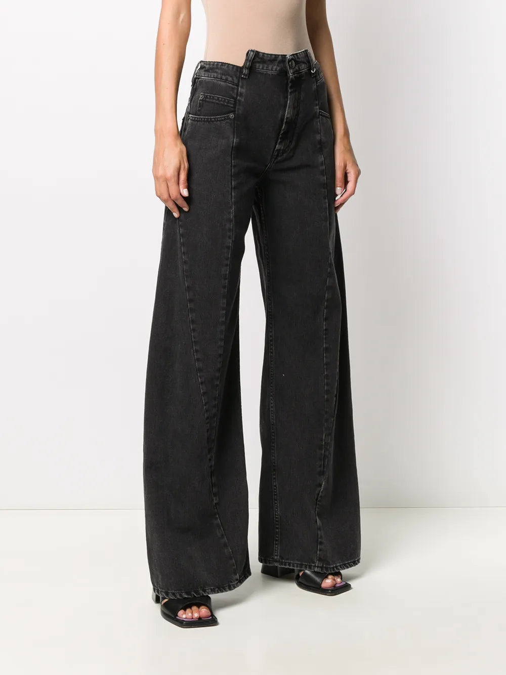 Maison Margiela Women Décortiqué Wide-Leg Jeans - 3