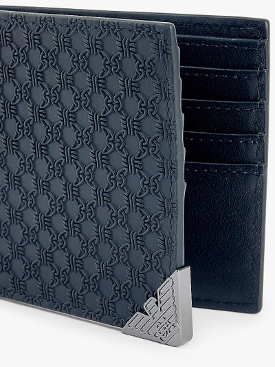 EMPORIO ARMANI Brand-embossed Bi-fold leather wallet outlook