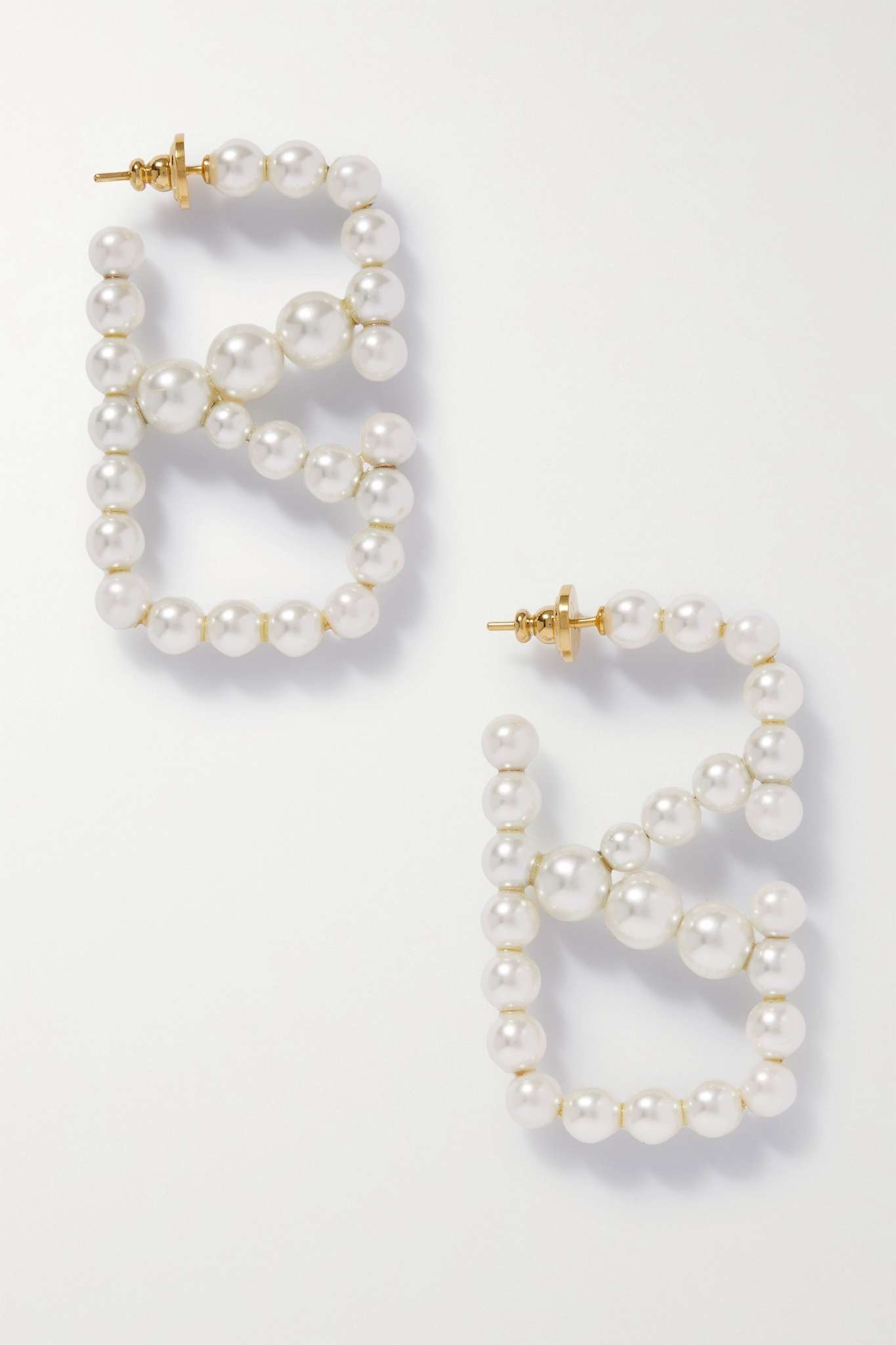 VLOGO gold-tone faux pearl earrings - 1
