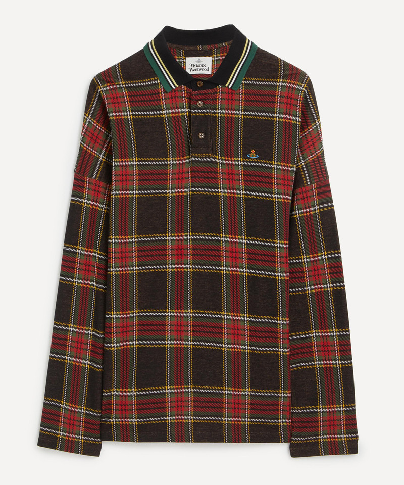 Long-Sleeve Tartan Polo 1