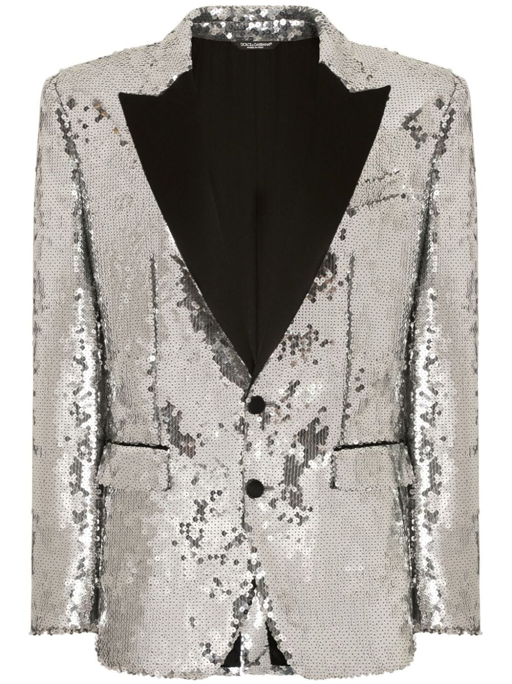 sequin-embellished tuxedo jacket - 1