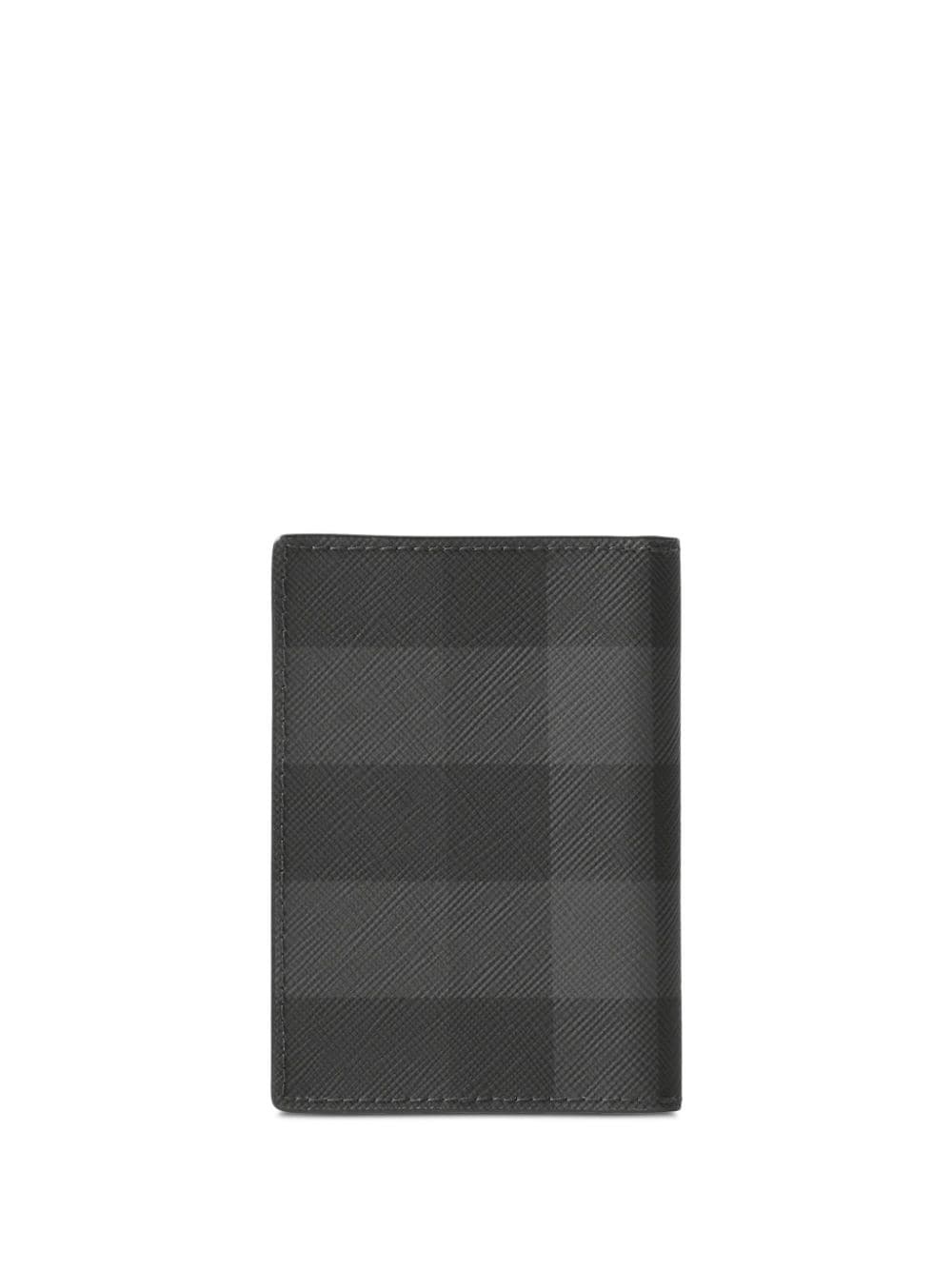 check-print bifold card holder - 2