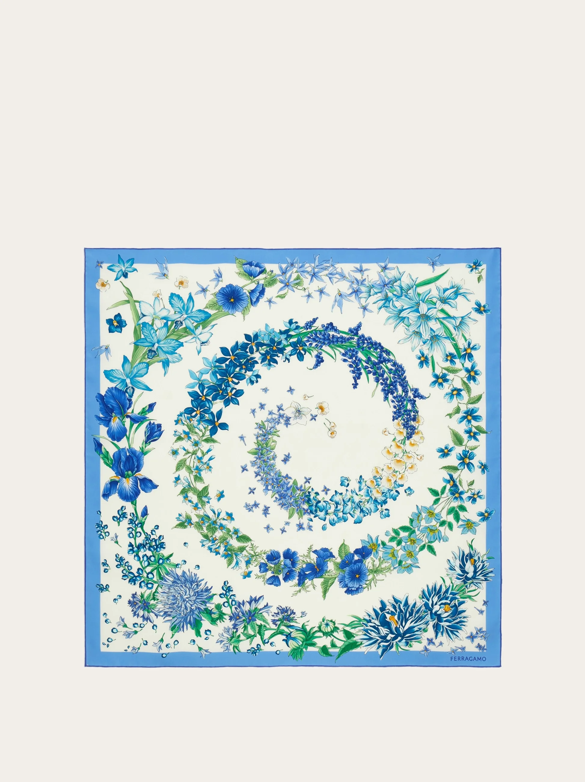 Spring print silk scarf - 1