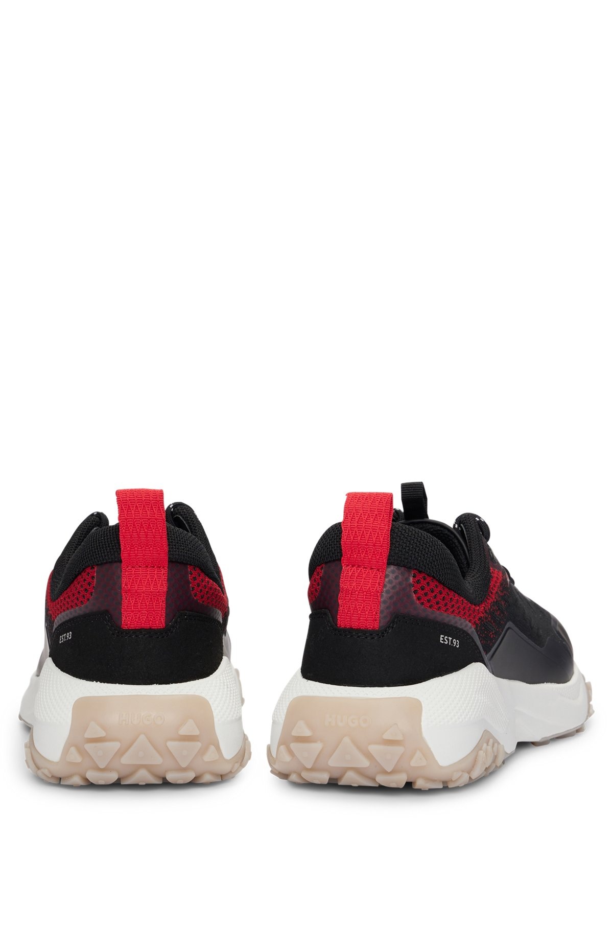 MIXED-MATERIAL LACE-UP TRAINERS WITH DEGRADÉ PATTERN - 5