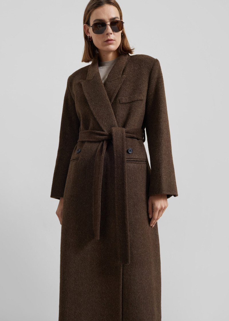 Arlene Wool Belted Coat - Brown 6