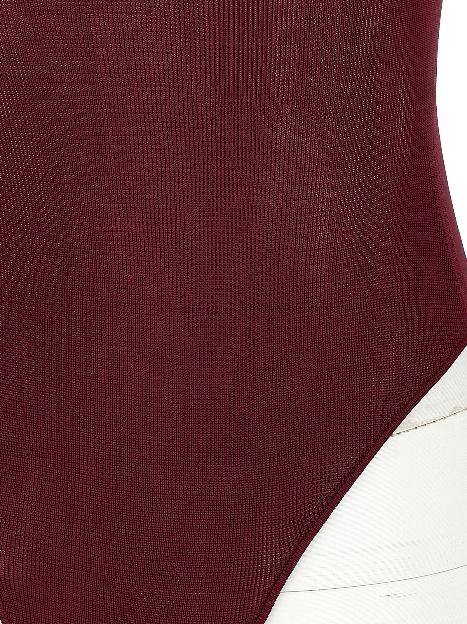 Viscose Knit Bodysuit Tops Bordeaux - 4