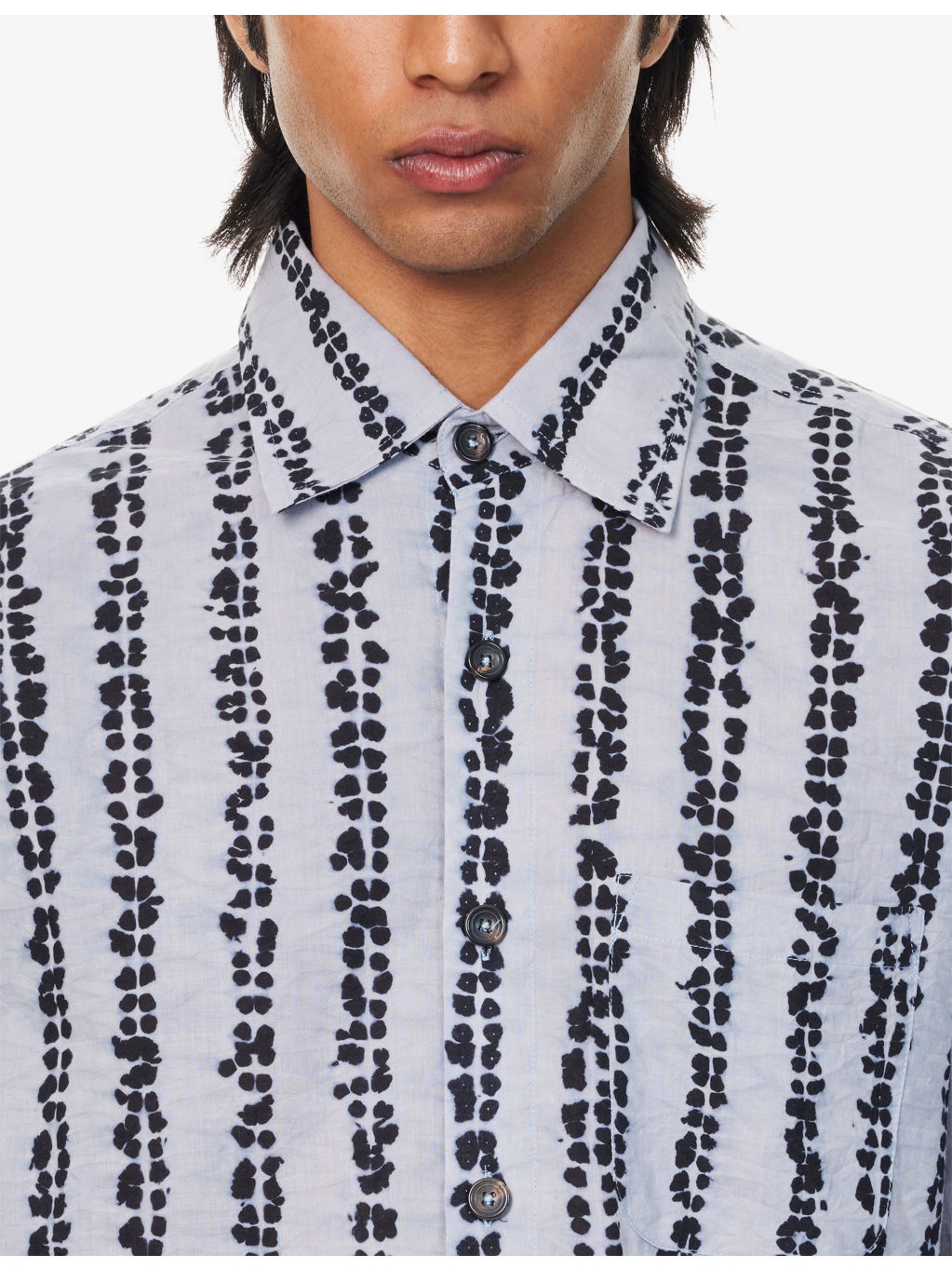 Shibori Patch-Pocket Cotton Shirt - 5