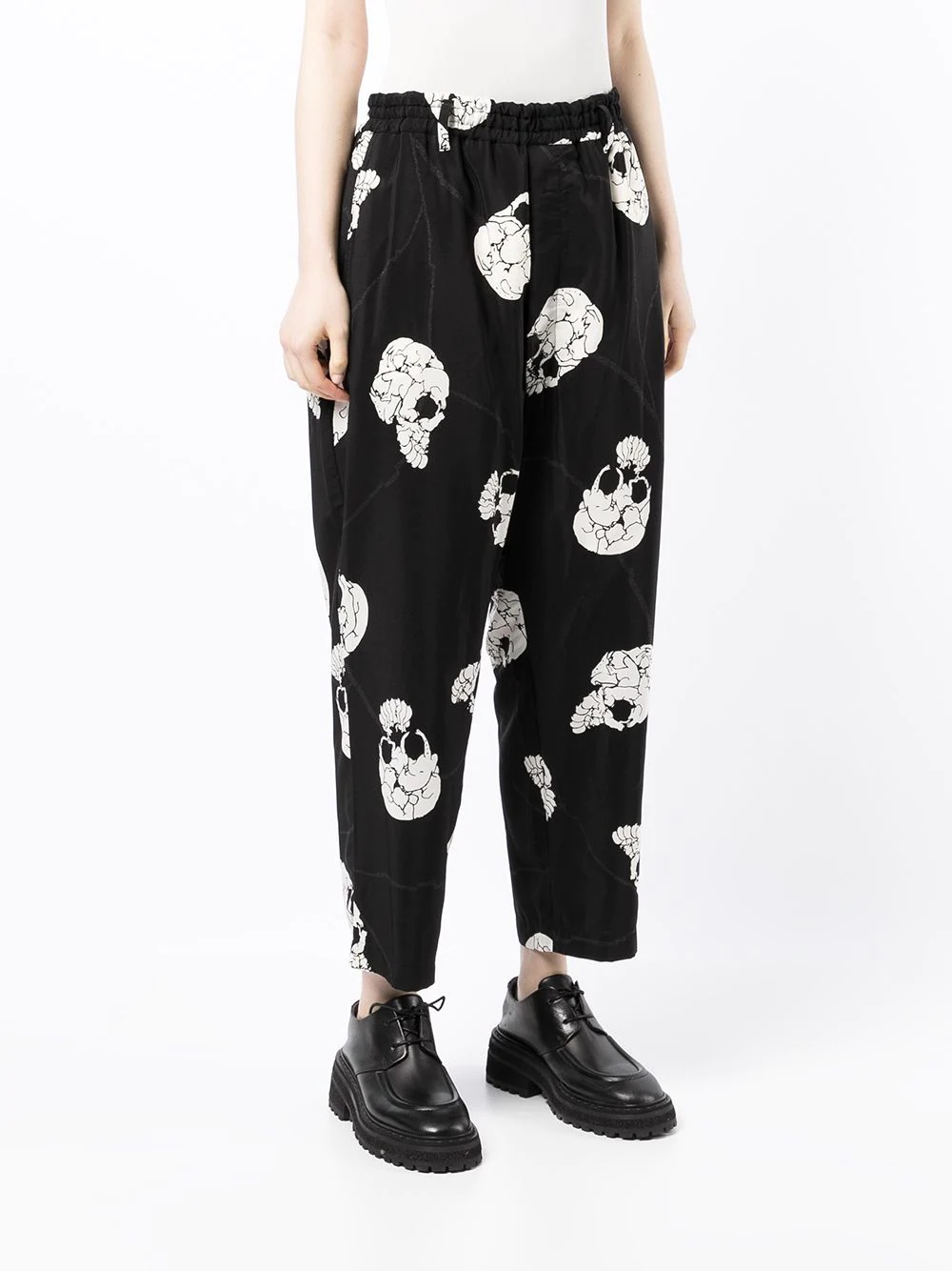 skull-print tapered trousers - 3