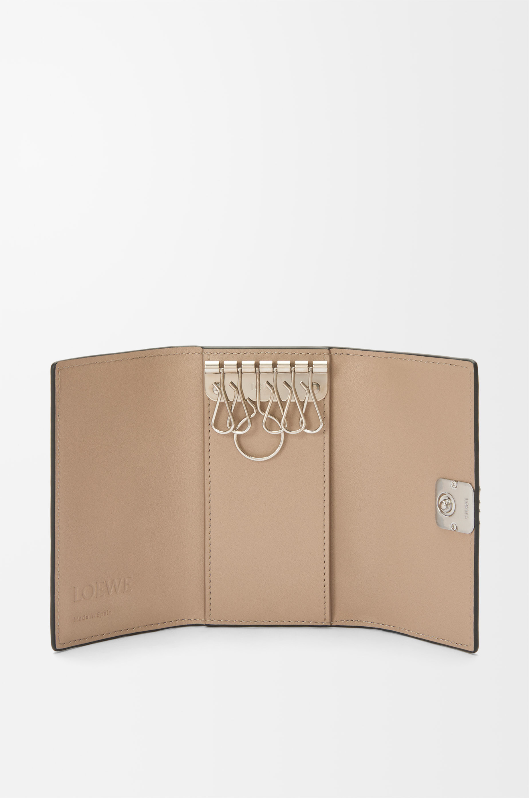 Anagram key case in pebble grained calfskin - 2