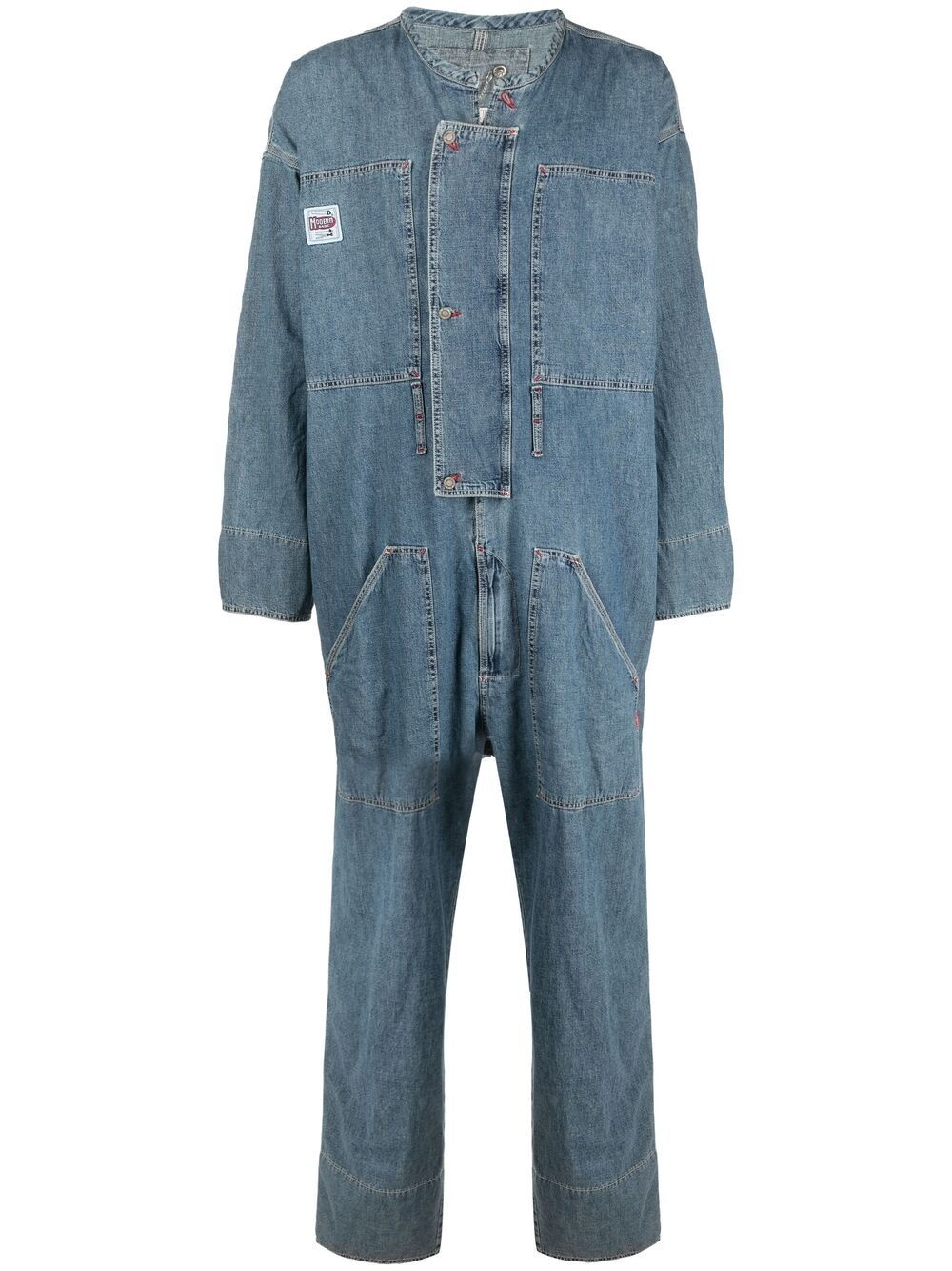 long-sleeve denim overall - 1