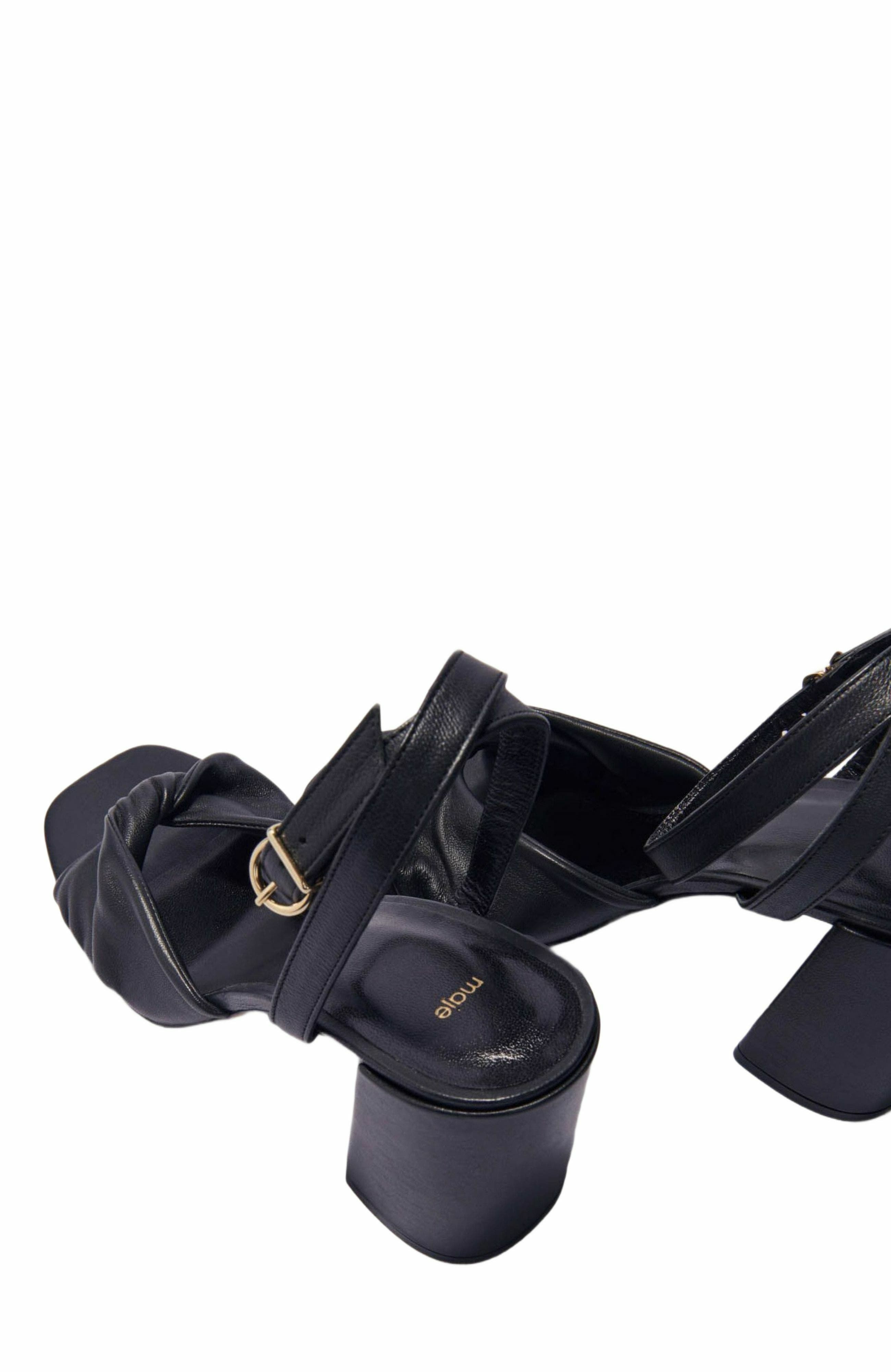 maje Plain leather sandals with heels in Black at Nordstrom - 5