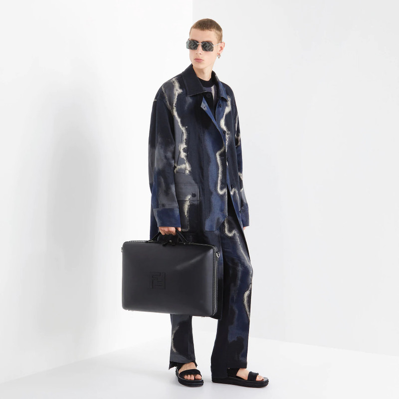 FENDI Black leather suitcase outlook