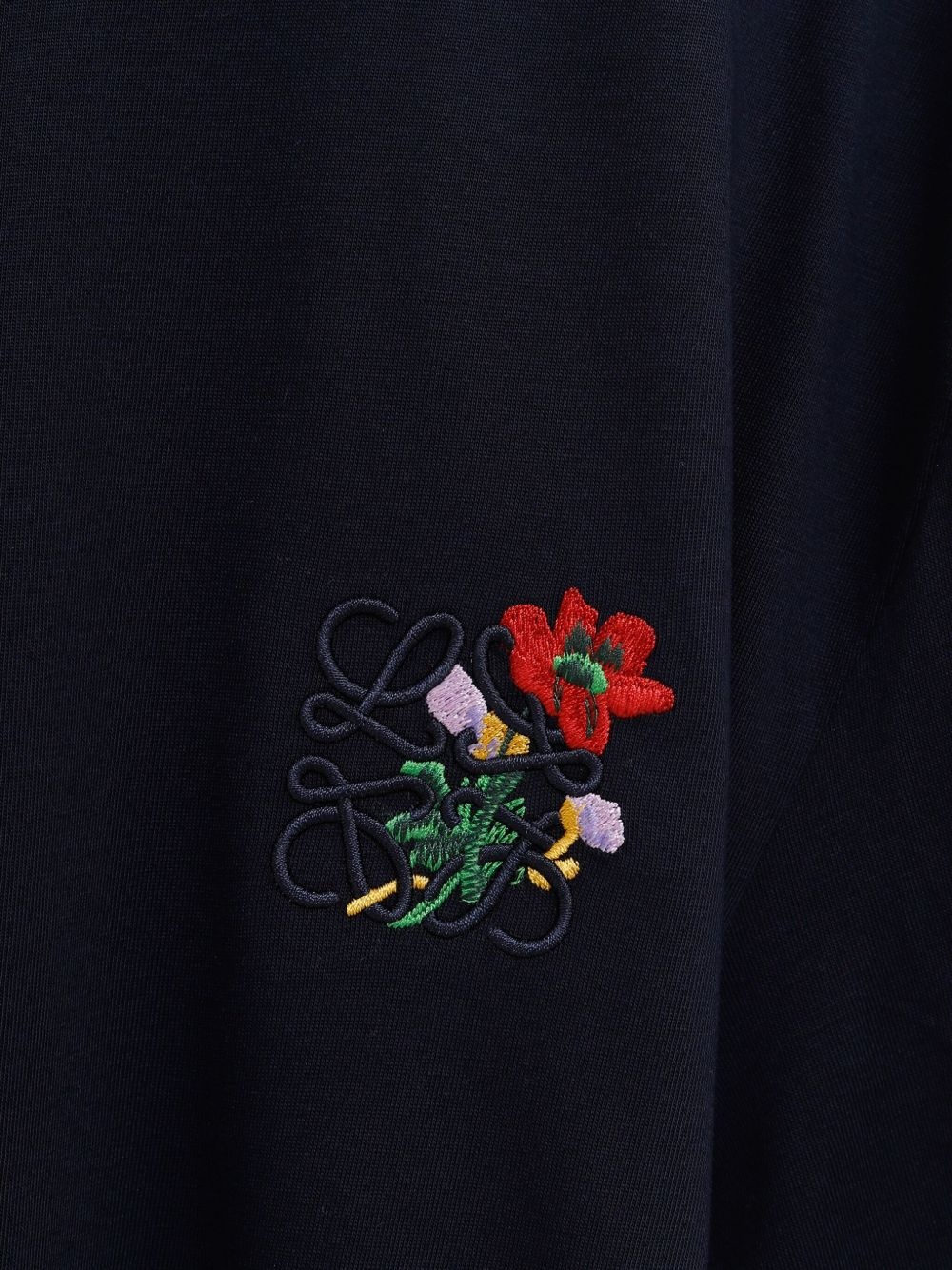 floral-embroidered T-shirt - 3