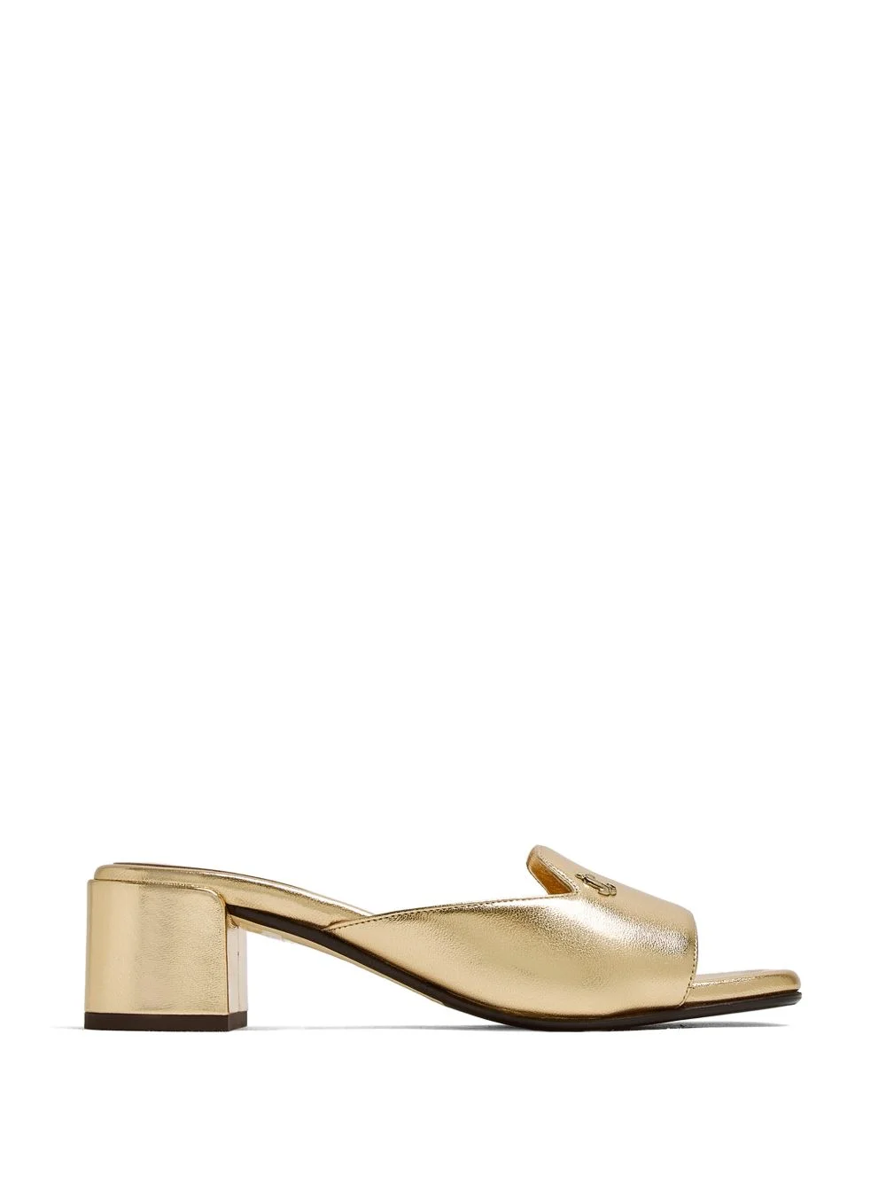 logo-plaque metallic sandals - 1