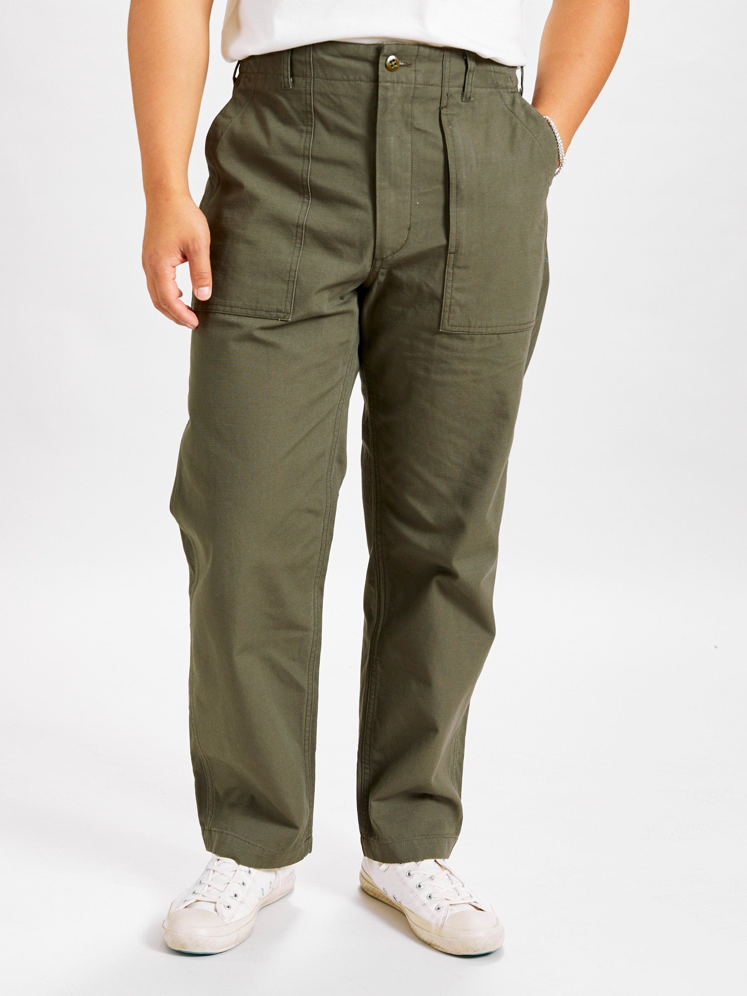 Fatigue Pants in Olive Heavyweight Cotton Ripstop - 2