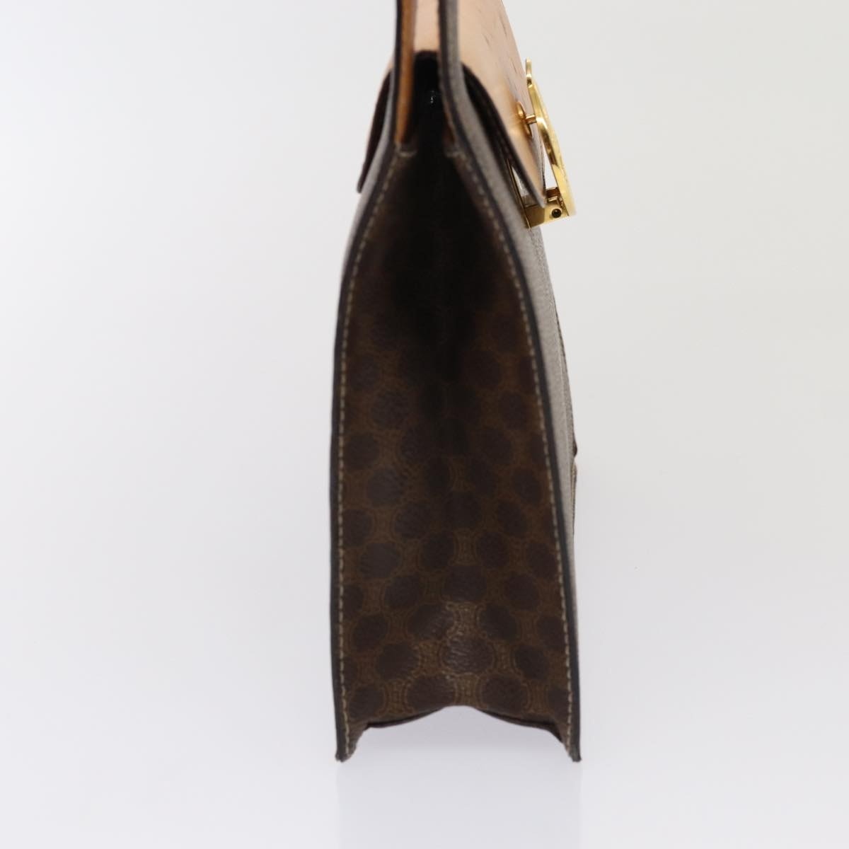 CELINE Macadam Canvas Hand Bag Pvc Leather Brown - 4