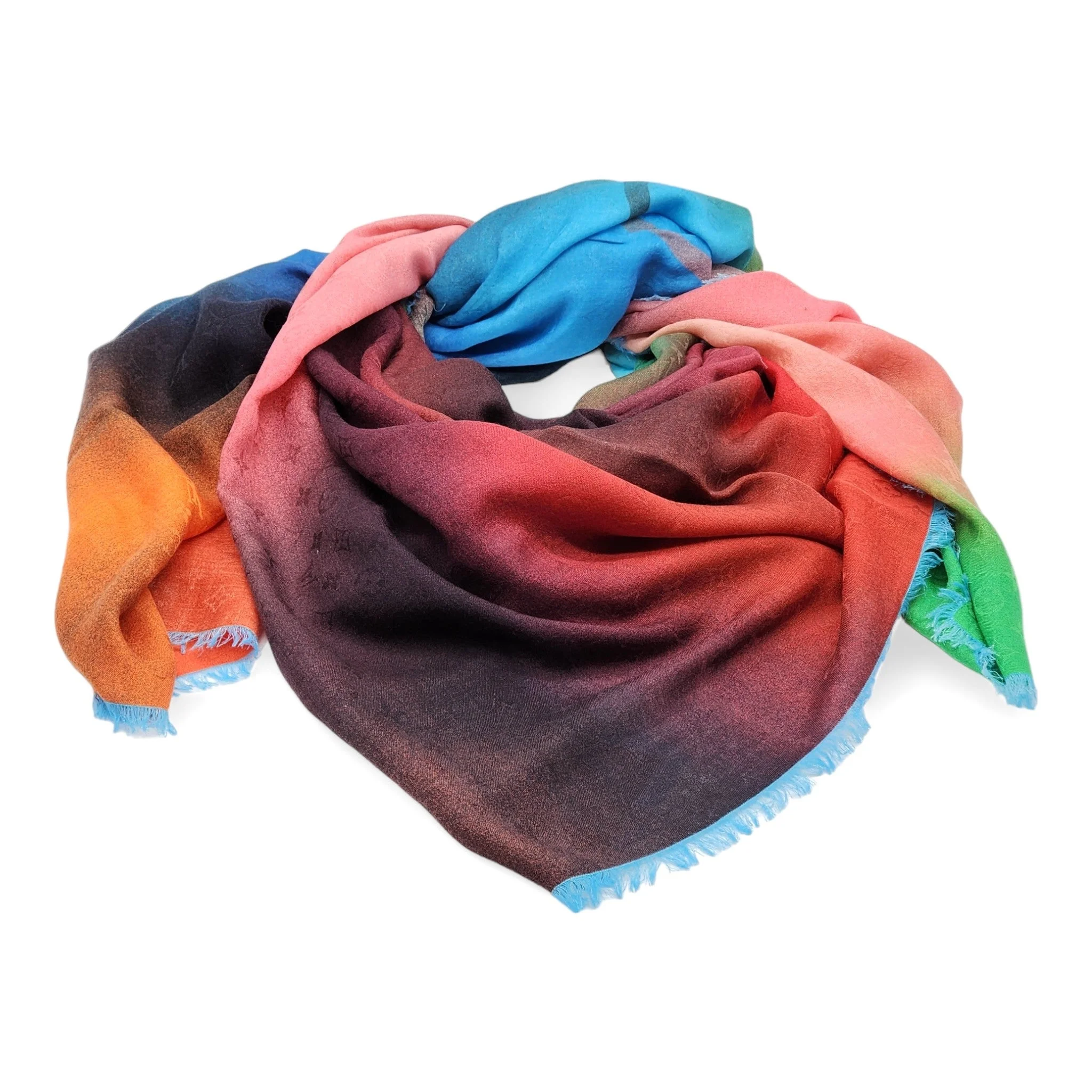 Louis Vuitton LV Logo Silk/Wool/Cashmere Oversized Scarf Multicolor MP1746 - 1