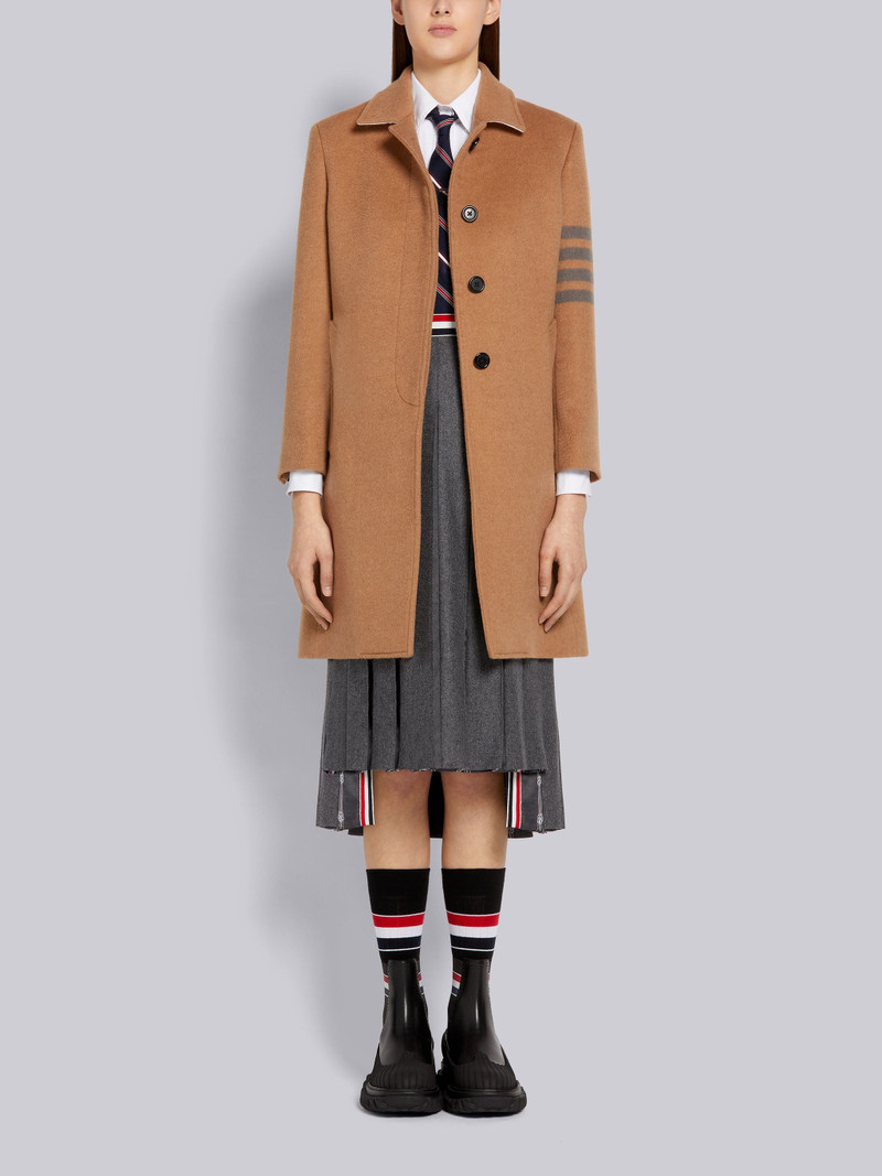 Coat Weight Camel Hair Engineered 4-Bar Narrow Shoulder Bal Collar Classic Overcoat 4