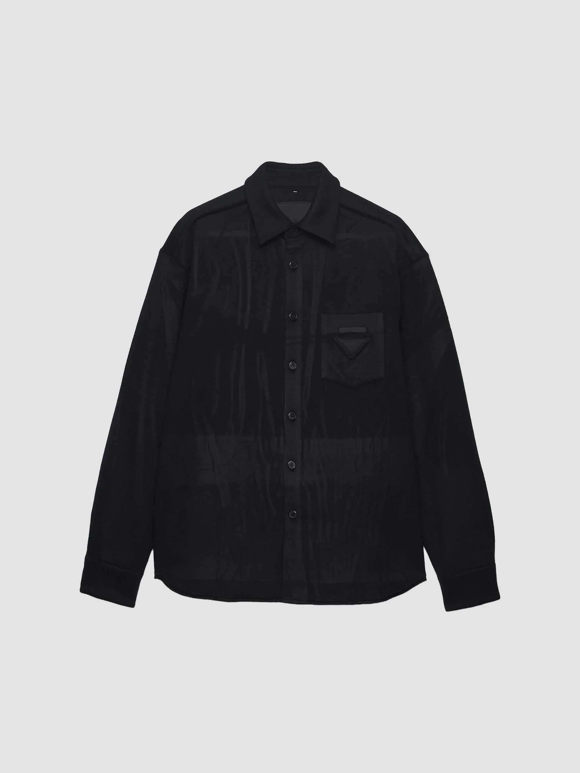 Men's Wool and Cashmere Shirt - Black - 1