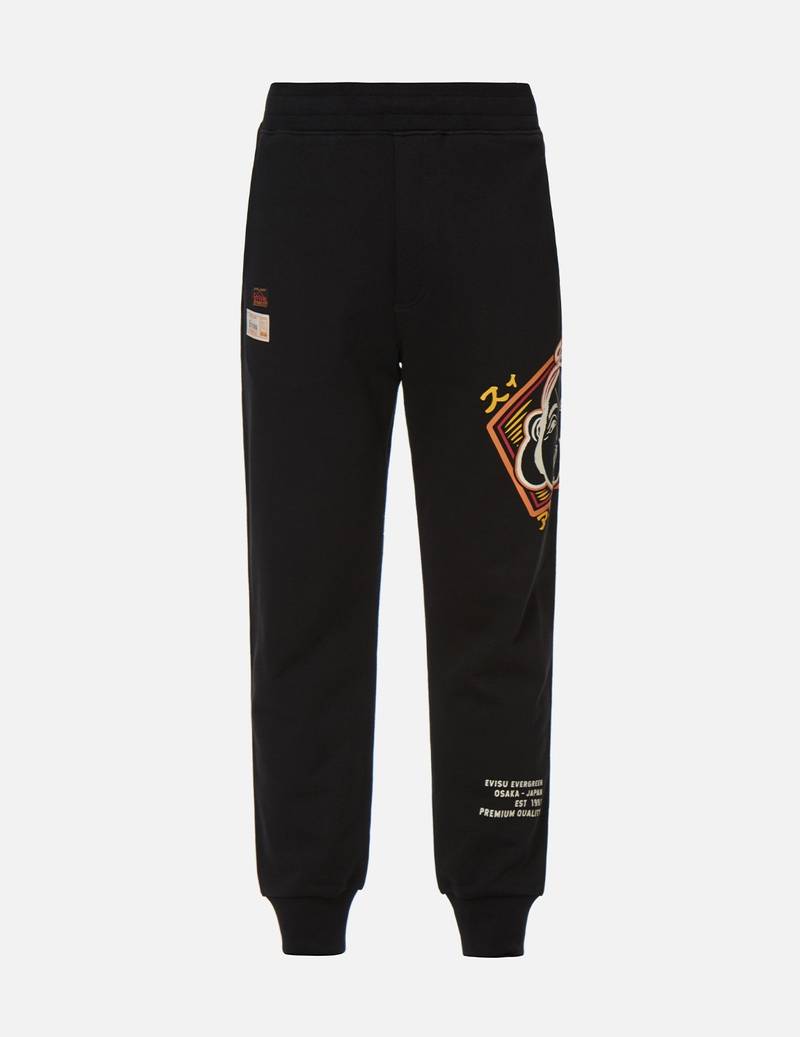 COLOR-BLOCKING GODHEAD PRINT SWEATPANTS 1