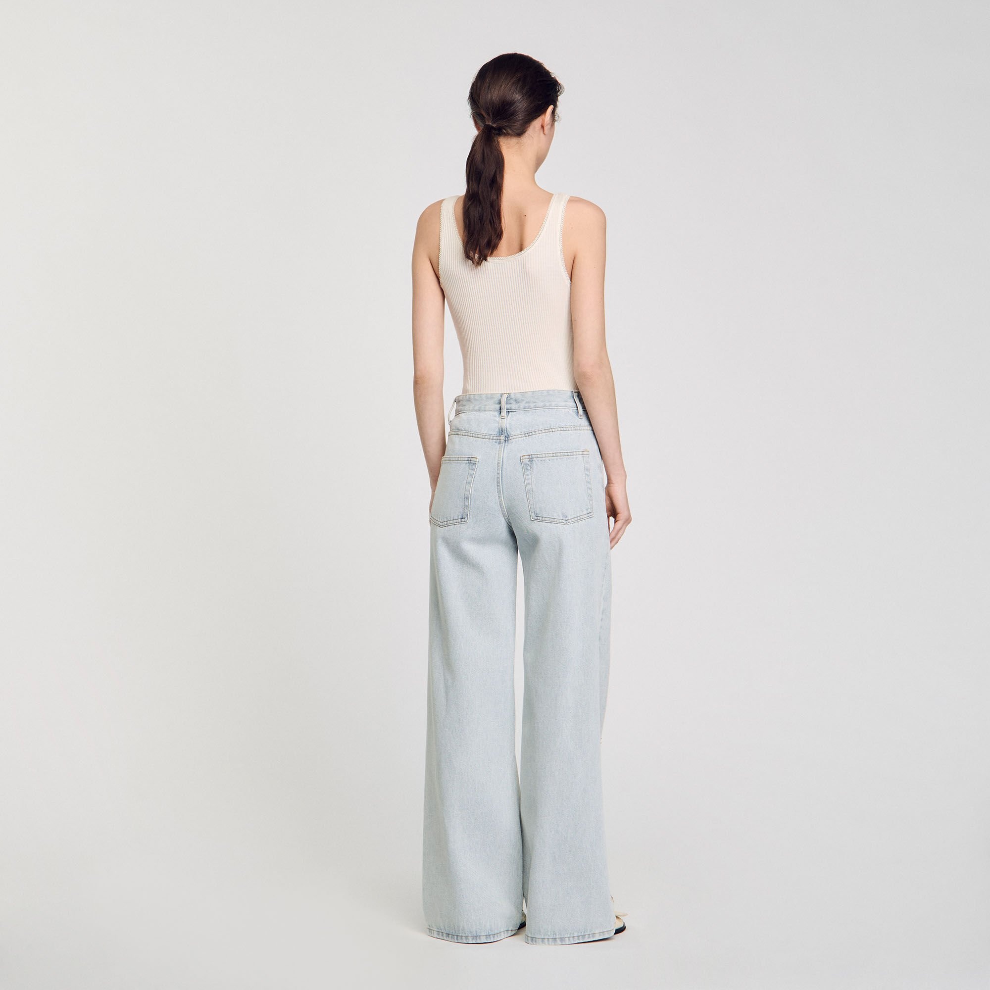 JEANS WITH RHINESTONE STRIPES - 5