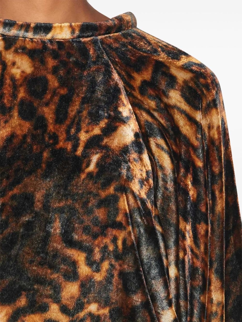 leopard-print silk blouse - 5