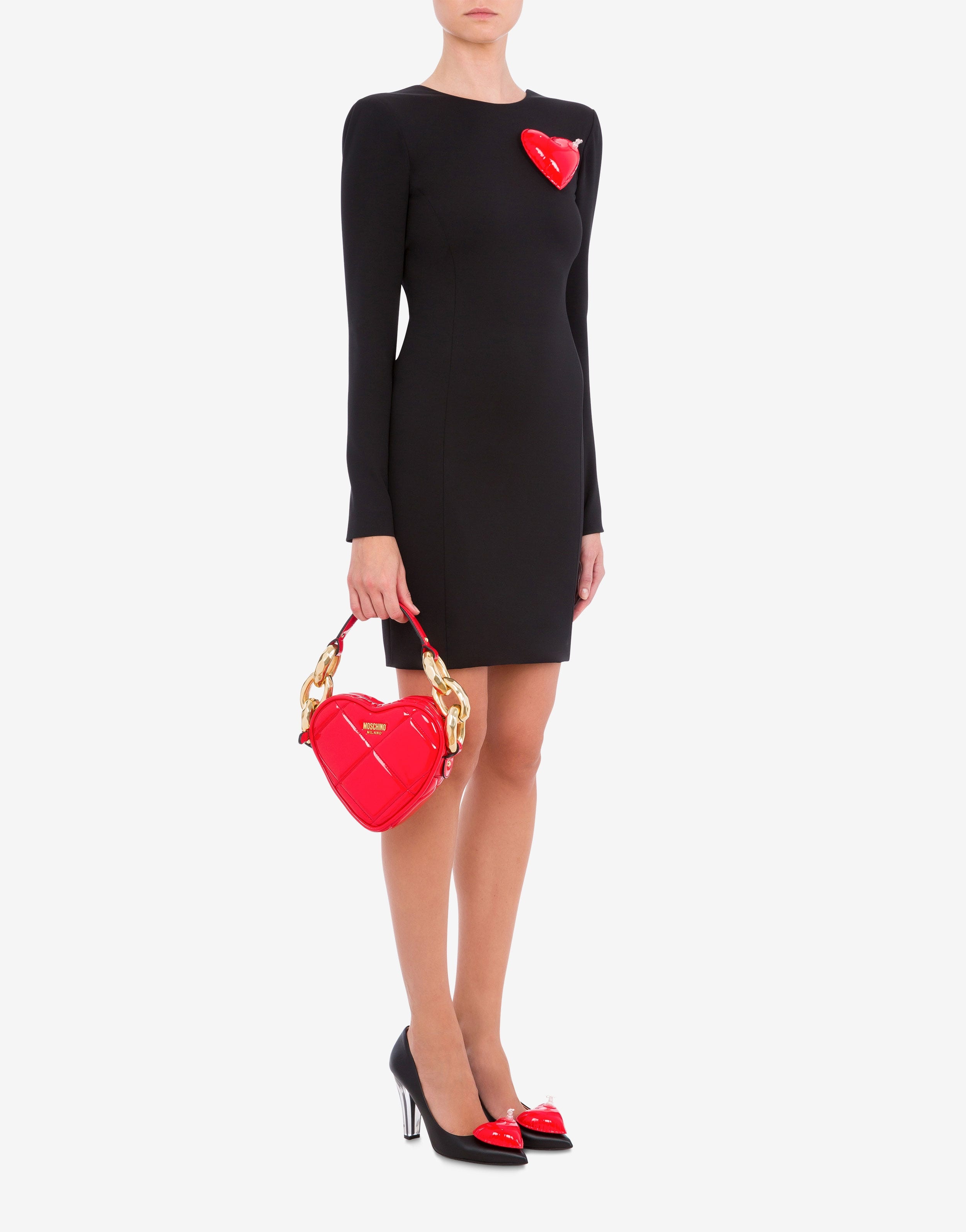 MAXI CHAIN QUILTED HEART BAG - 5