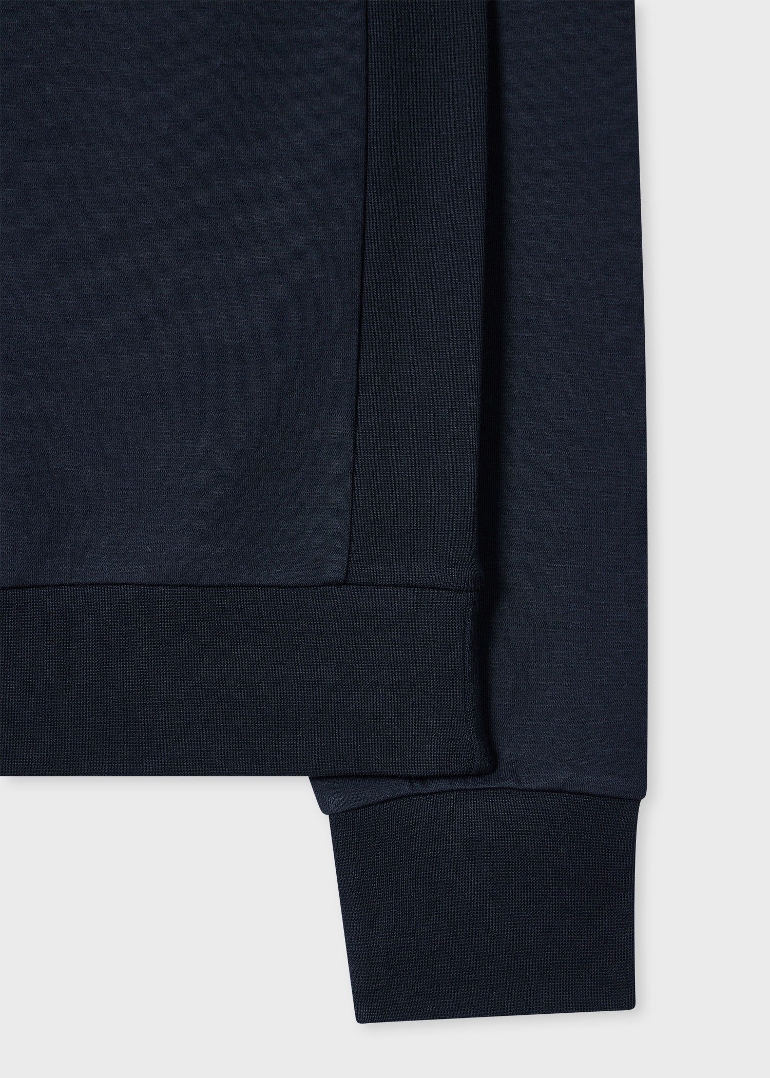 Navy Cotton-Blend 'Sports Stripe' Trim Quarter Zip Sweatshirt - 2
