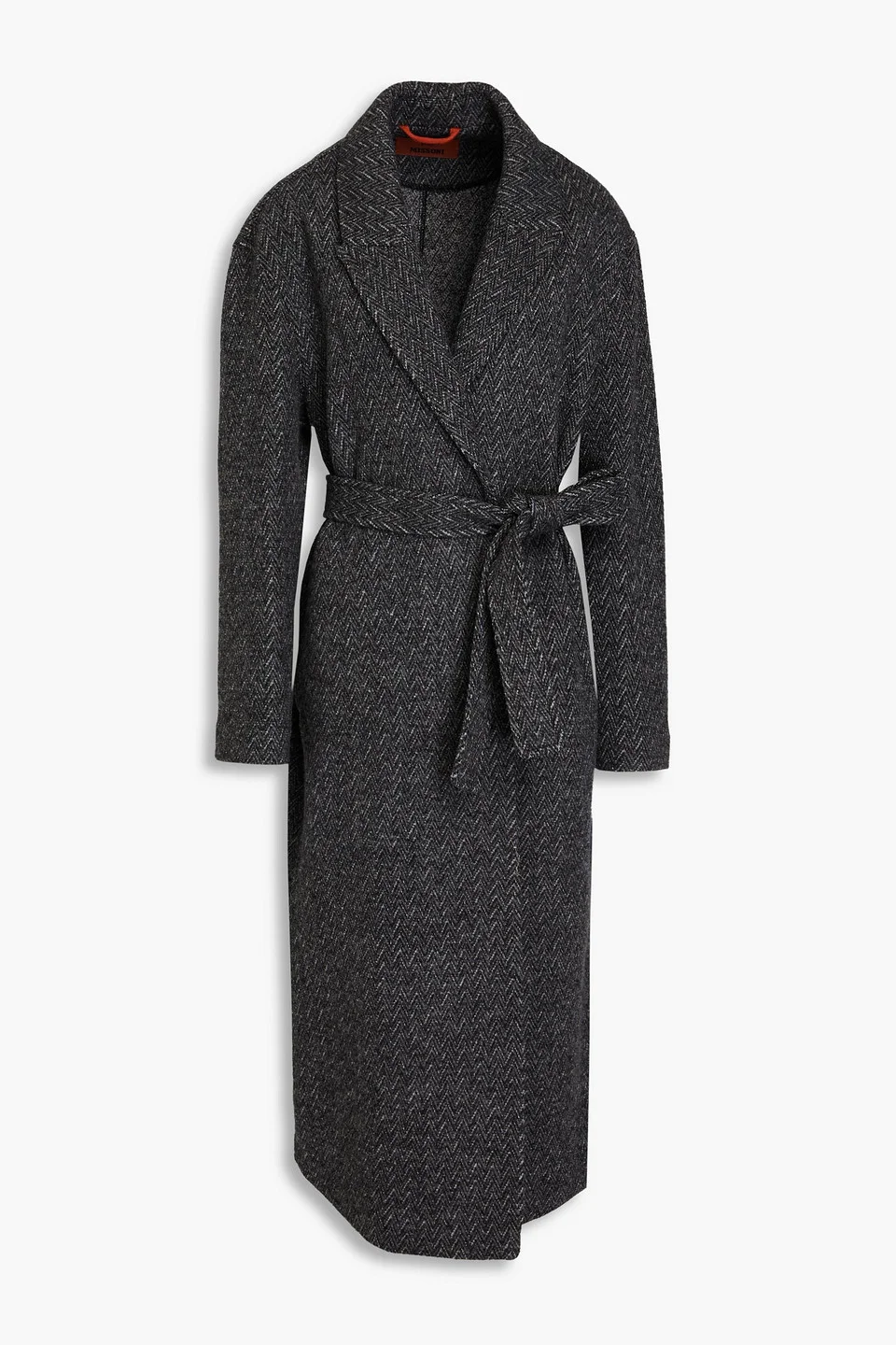 Belted wool coat - 1