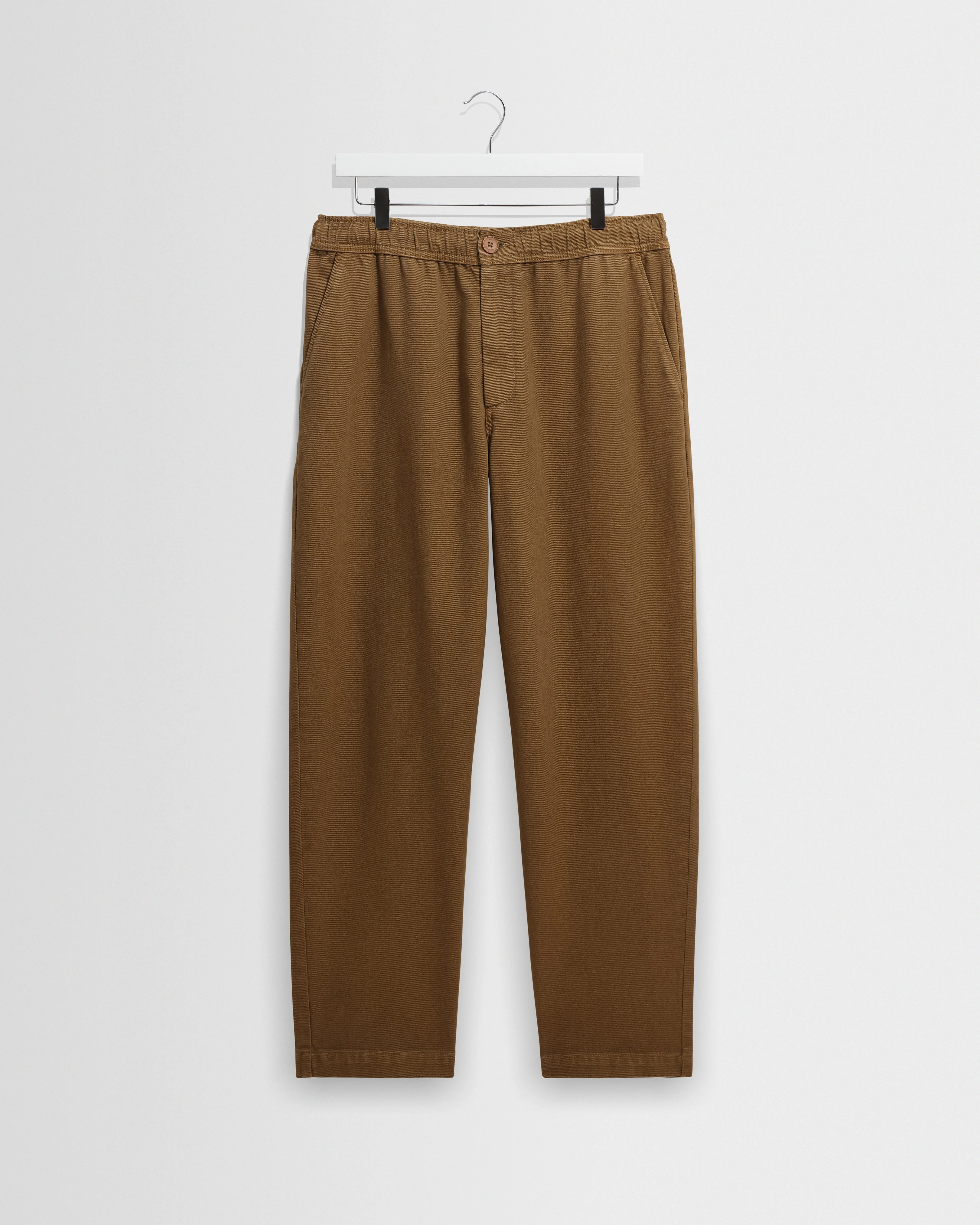 Kurt - Dark Tan Organic Cotton Twill Trouser - 1