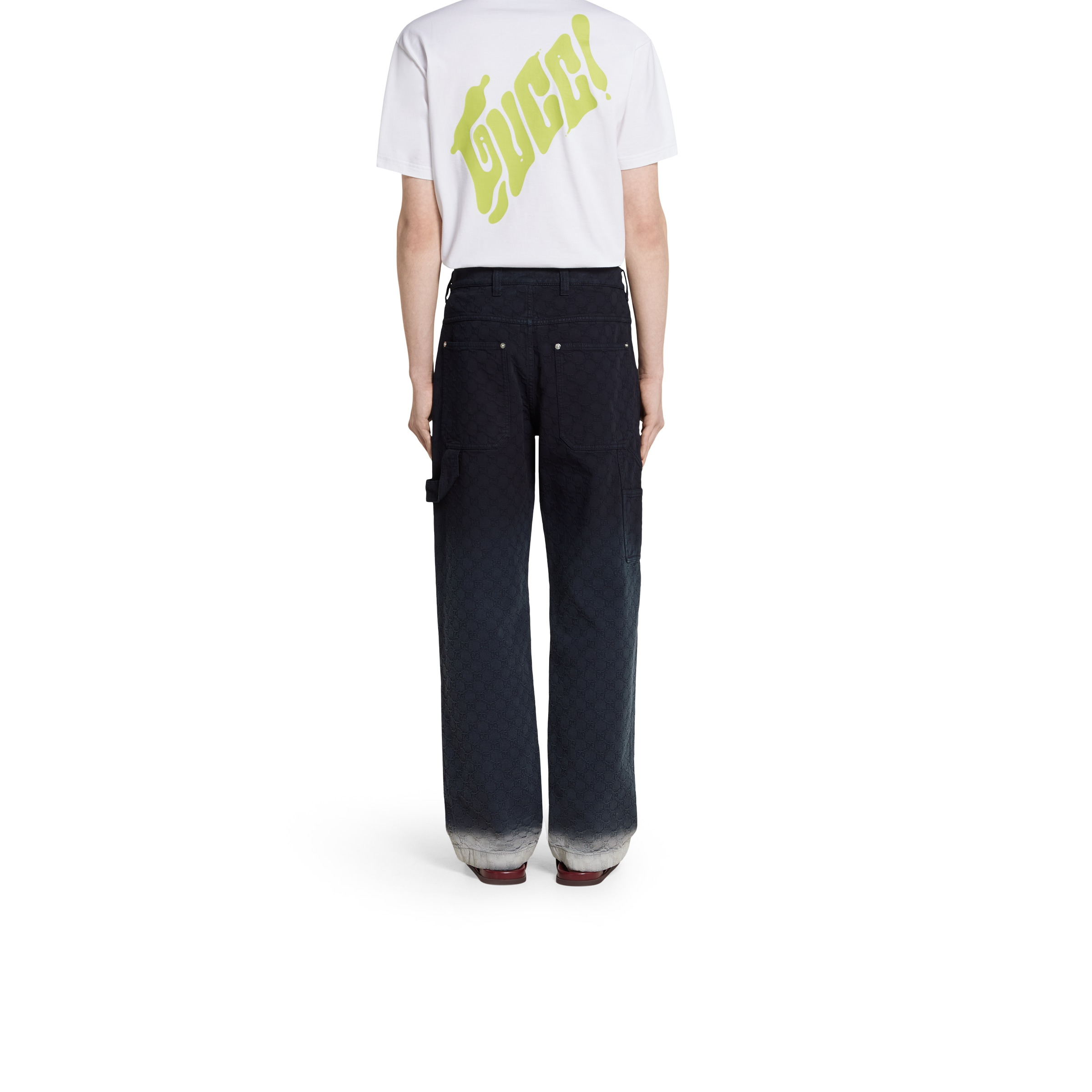 Bleached GG cotton denim jacquard pant - 4