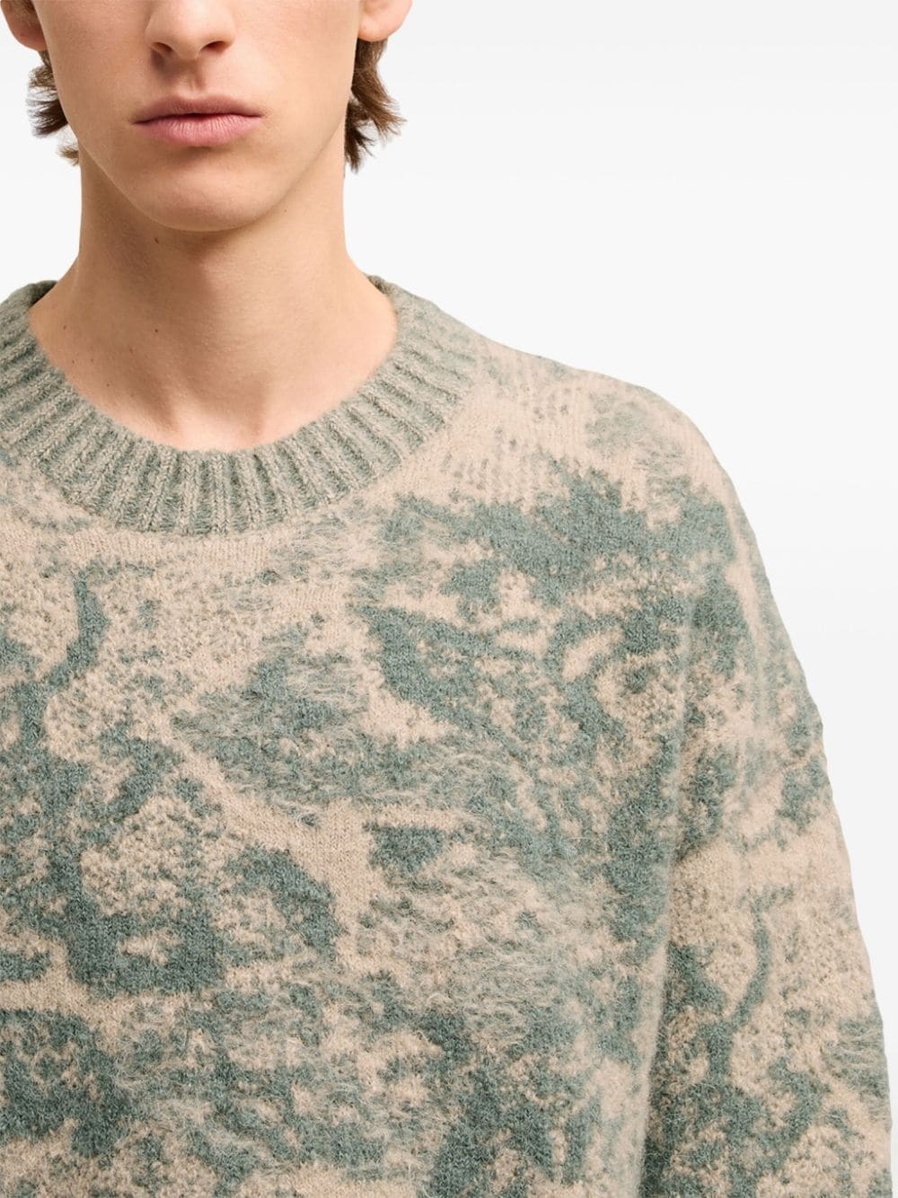 jacquard wool blend jumper - 6