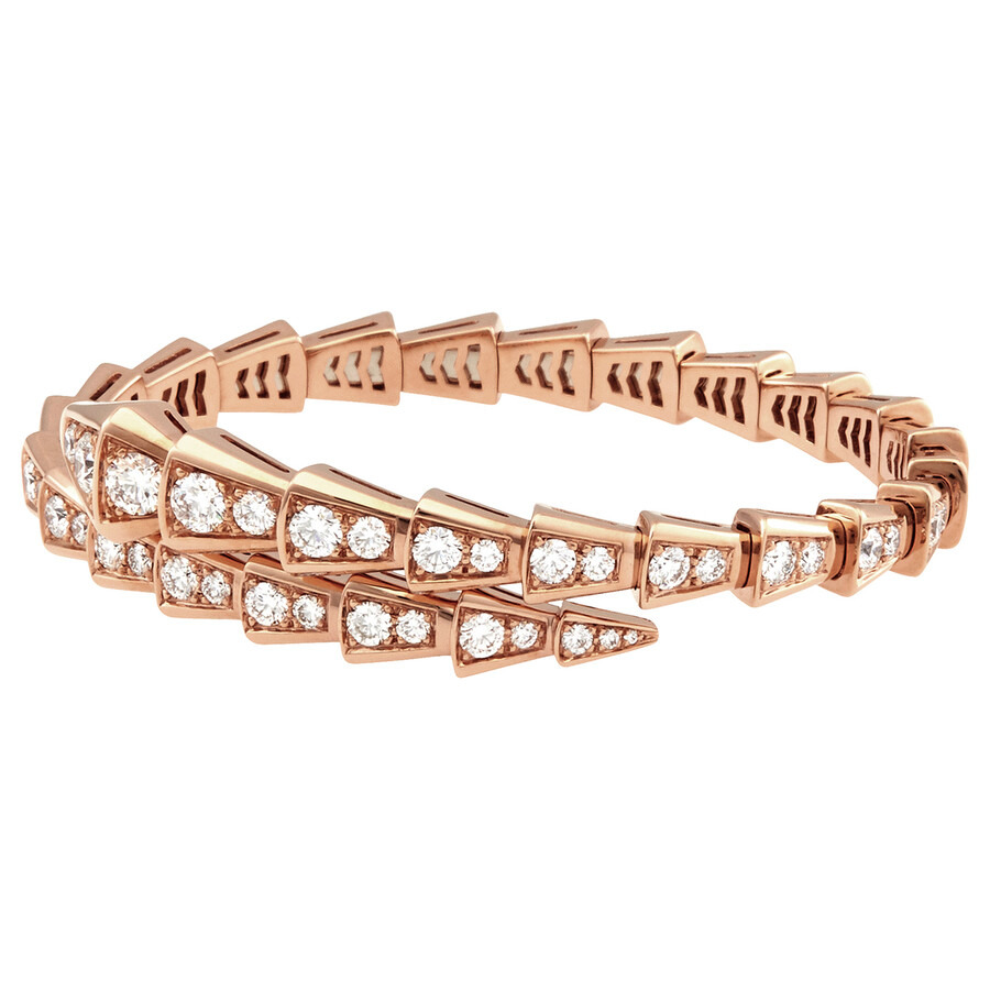 Bvlgari 18Kt Rose Gold Serpenti Viper Diamond Bracelet - 2