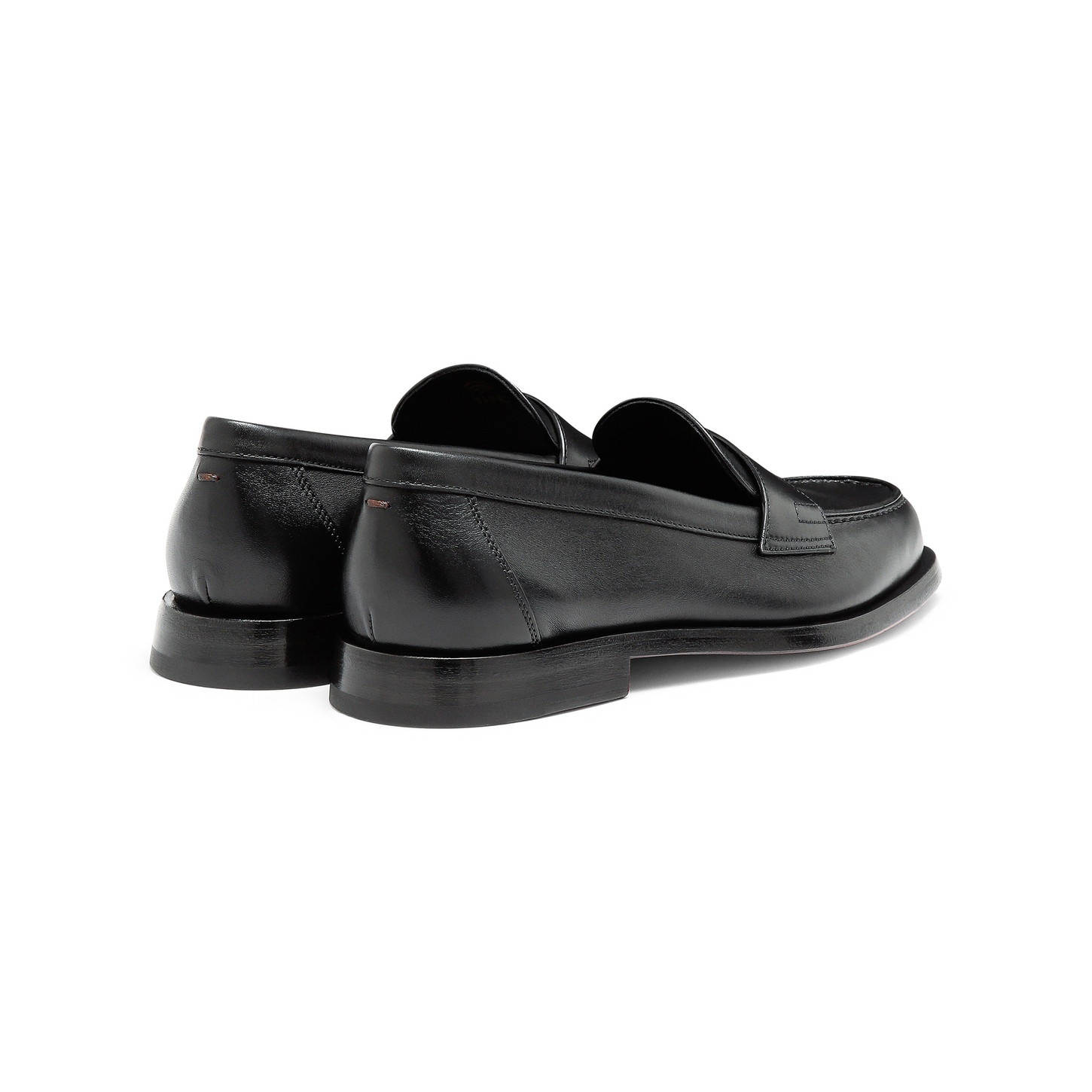 Women's black leather penny loafer - 3