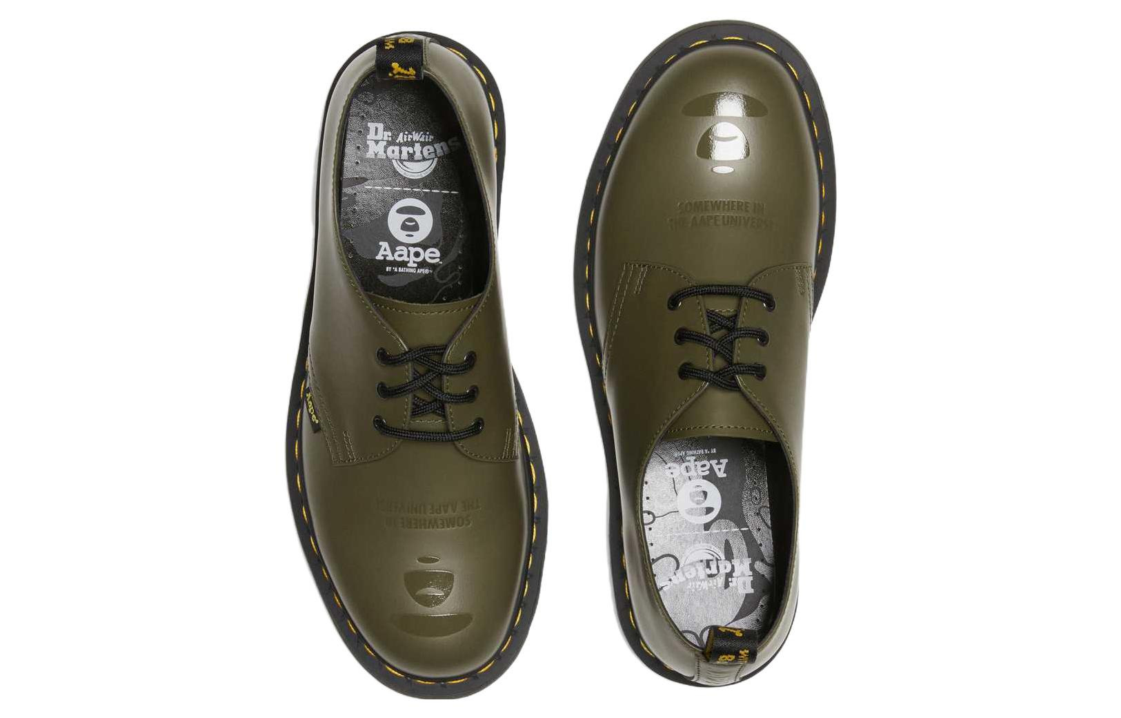 Dr. Martens 1461 AAPE Smooth Leather Oxford 'Olive Green' 27984355 - 4