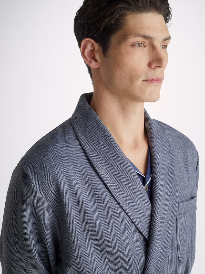 Men's Smoking Jacket Lincoln 11 Wool Navy 5